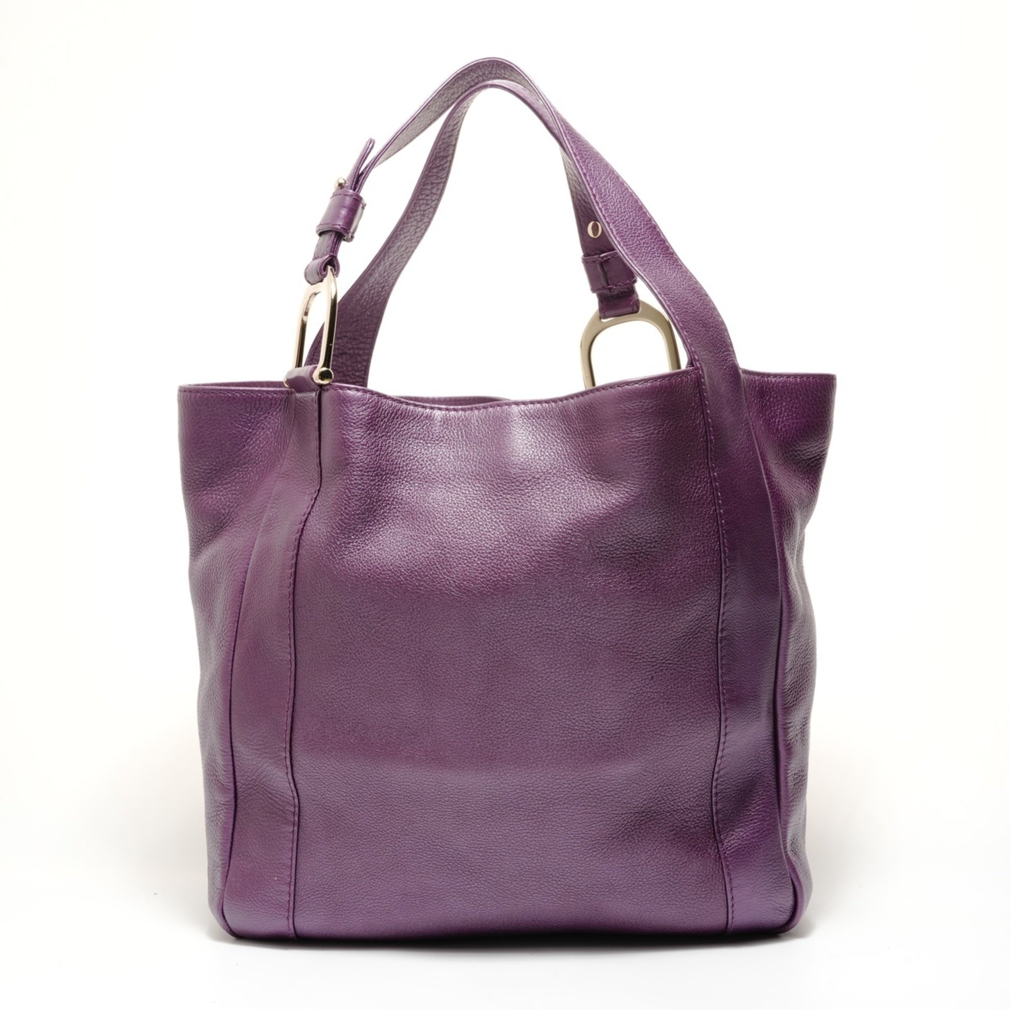 Gucci Purple Leather Tote Bag (Pre-Owned)