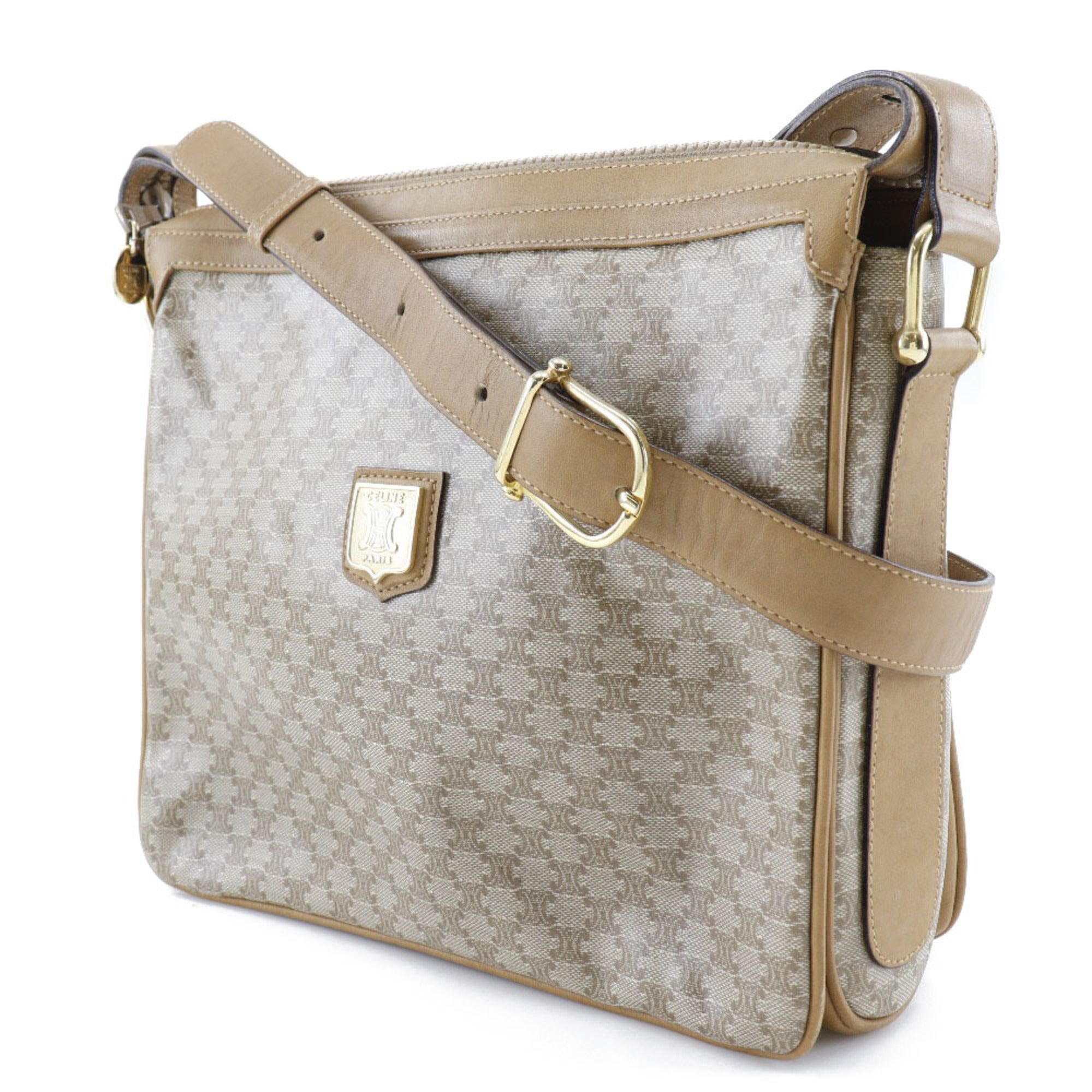 Celine Macadam Beige Pvc Shoulder Bag (Pre-Owned)