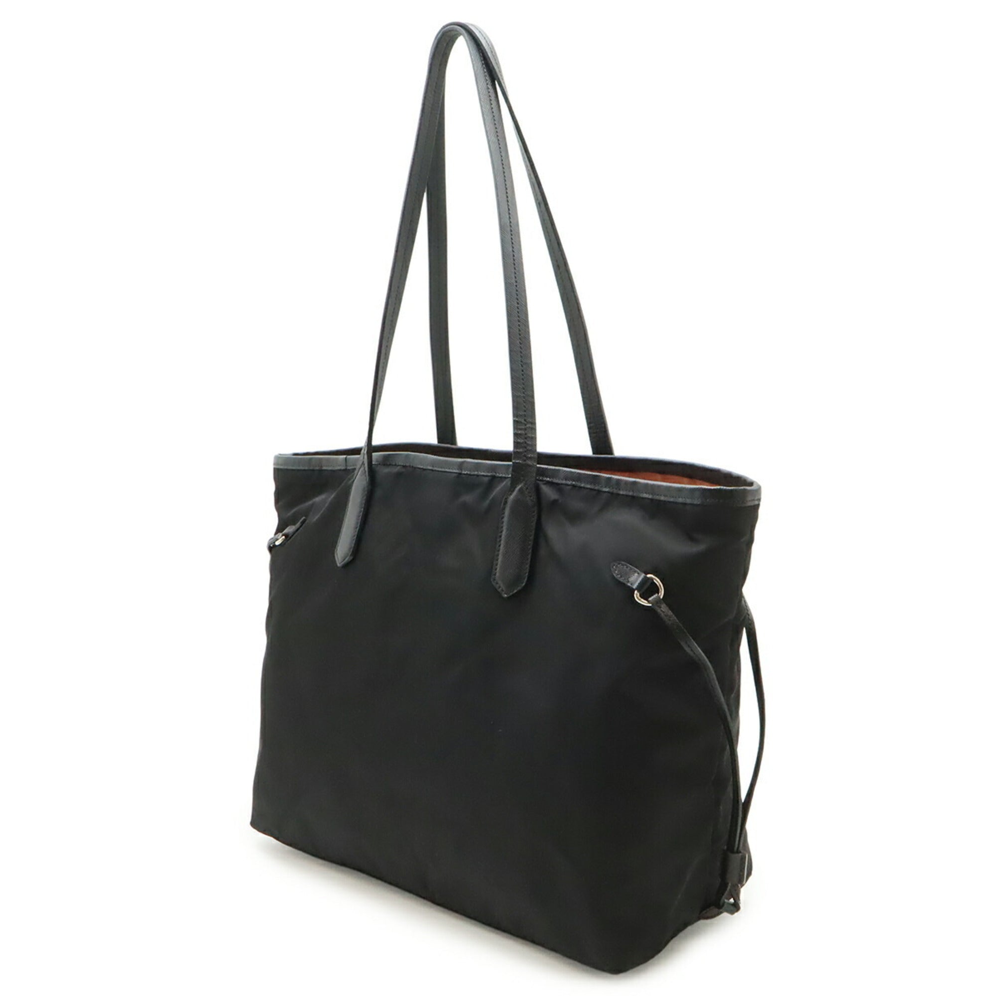 Prada Black Nero Nylon Leather Shoulder Bag Tote Bag (Pre-Owned)
