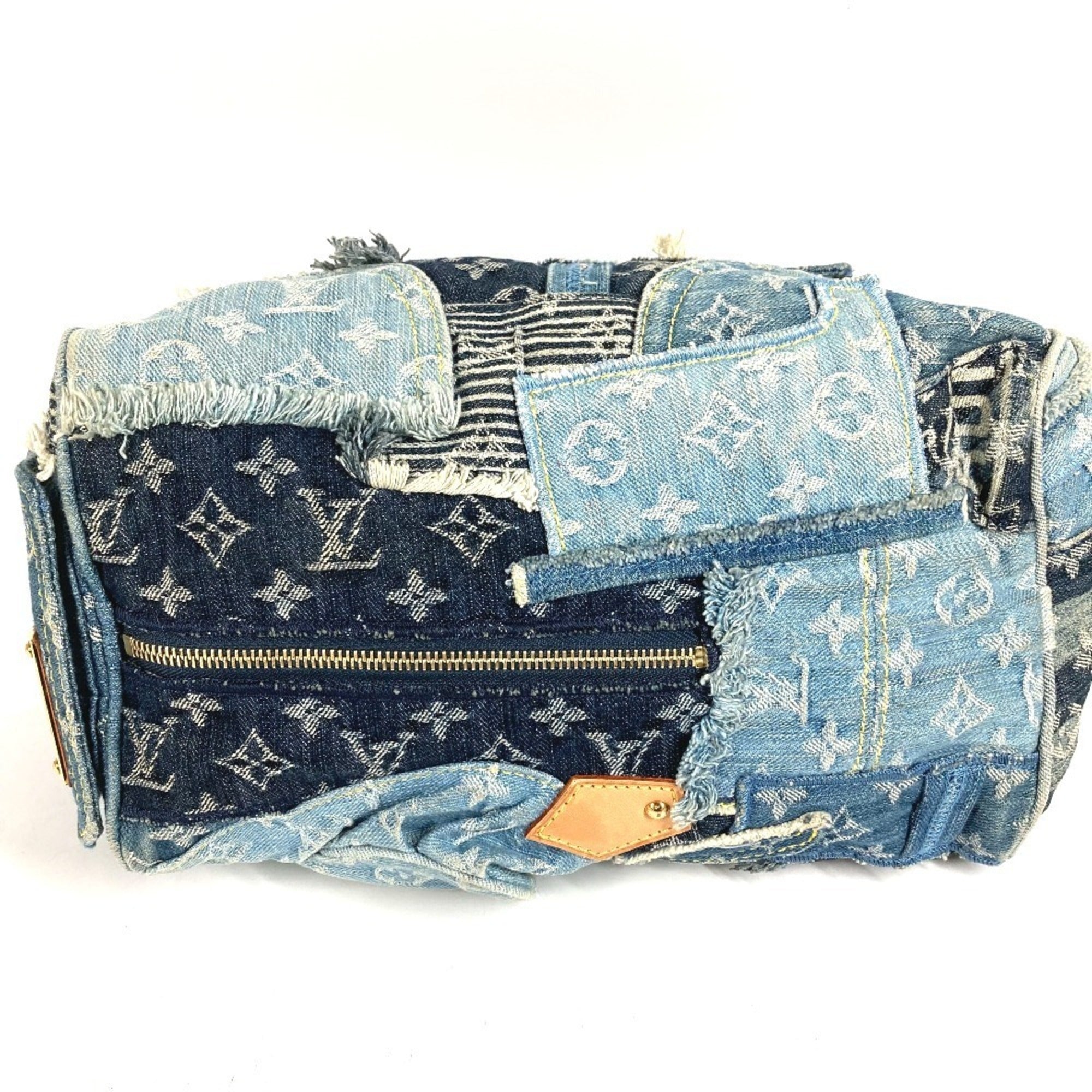 Louis Vuitton Blue Monogram Denim Canvas Boston Bag Handbag (Pre-Owned)
