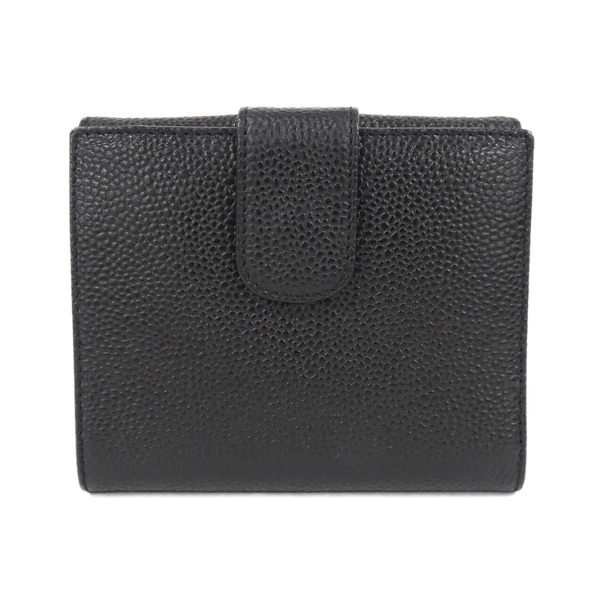 Chanel Black Grained Calfskin Wallet (Bi-Fold) (Pre-Owned)