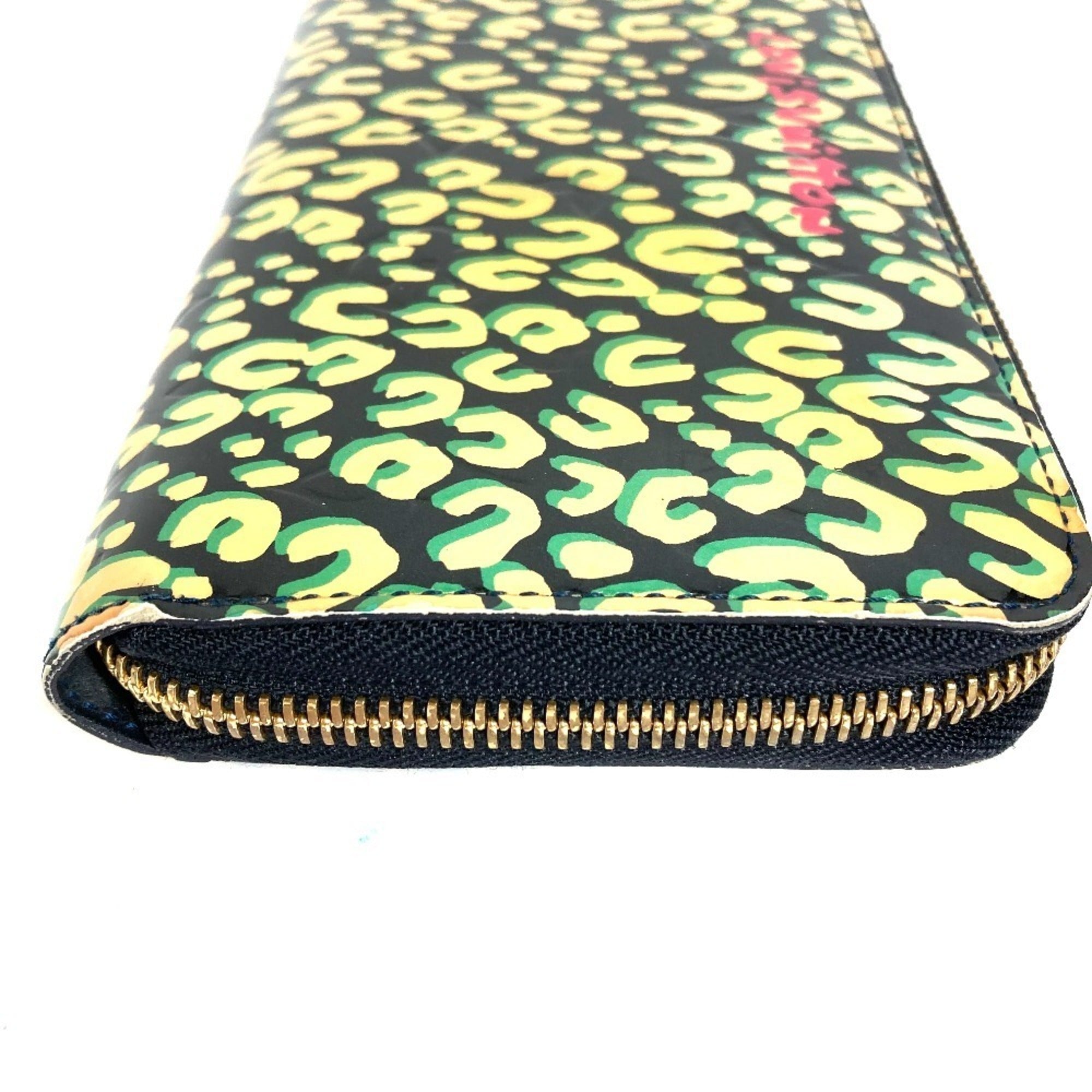 Louis Vuitton Black Green Patent Leather Long Wallet (Bi-Fold) (Pre-Owned)