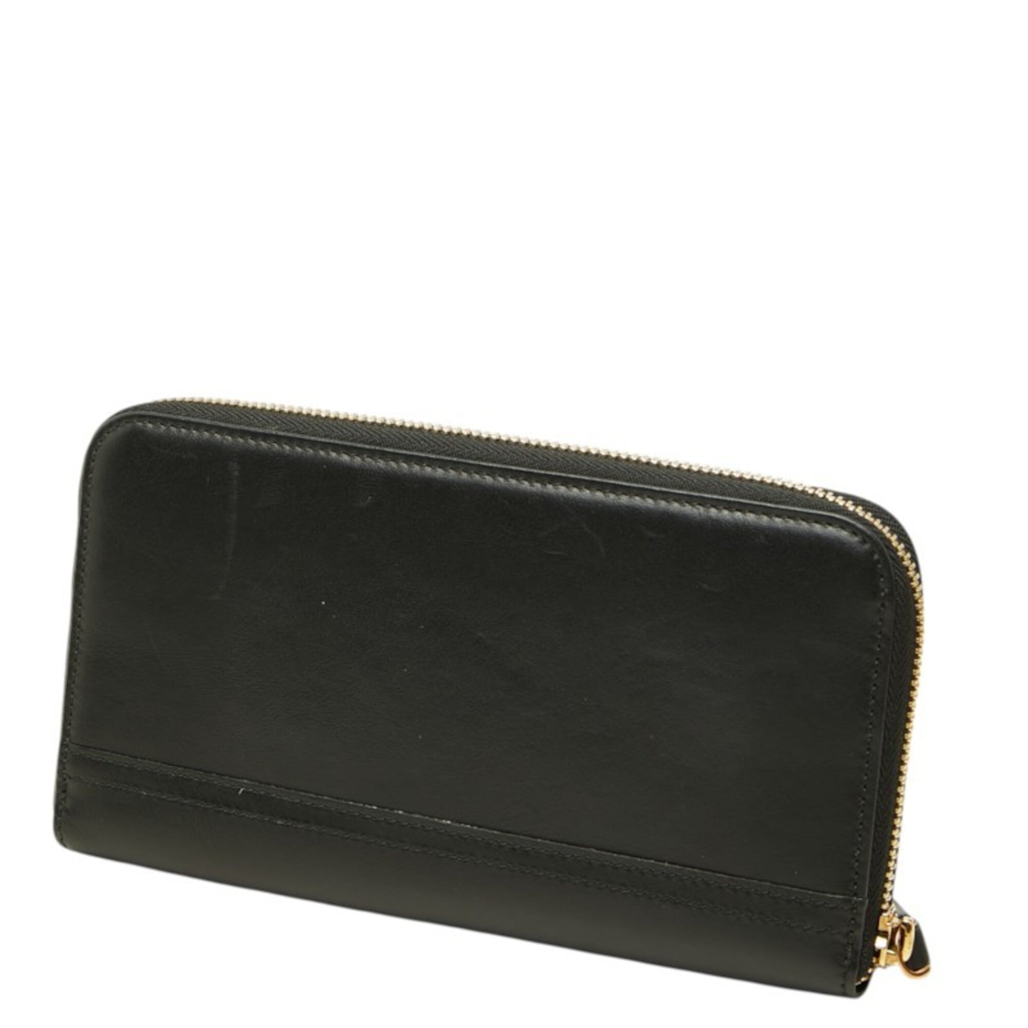 Salvatore Ferragamo Black Leather Long Wallet (Bi-Fold) (Pre-Owned)