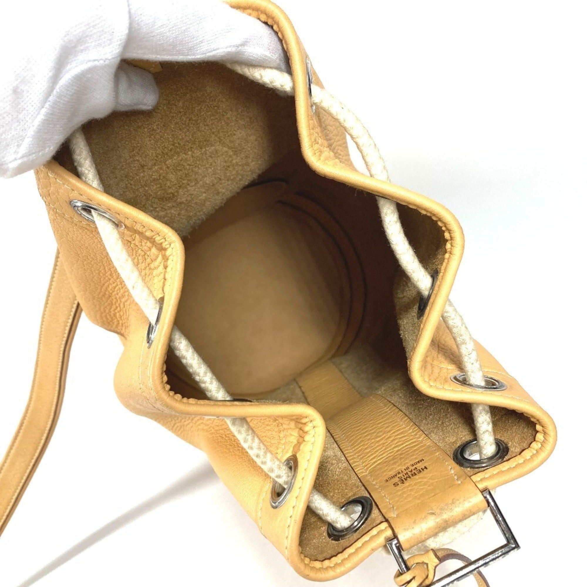 Hermes Beige Yellow Taurillon Clemence Leather Shoulder Bag (Pre-Owned)