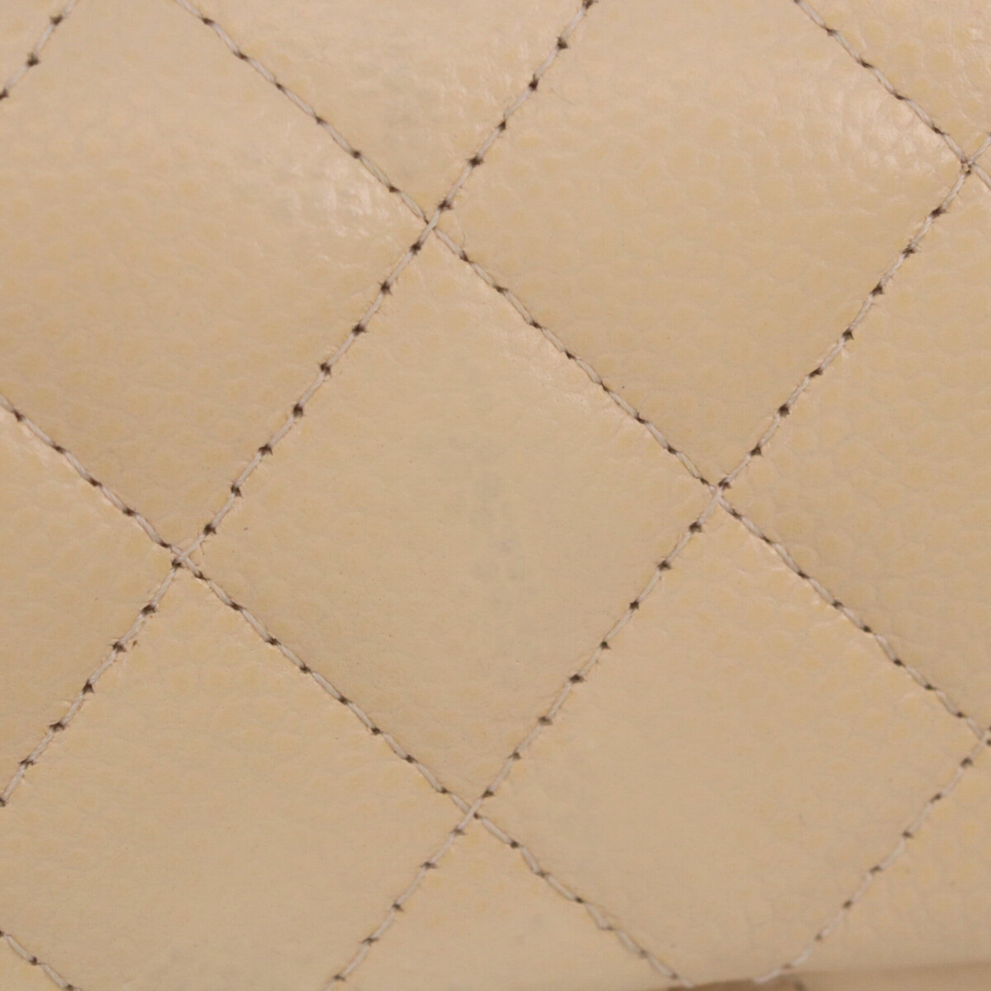 Chanel Light Beige Grained Calfskin Shoulder Bag (Pre-Owned)
