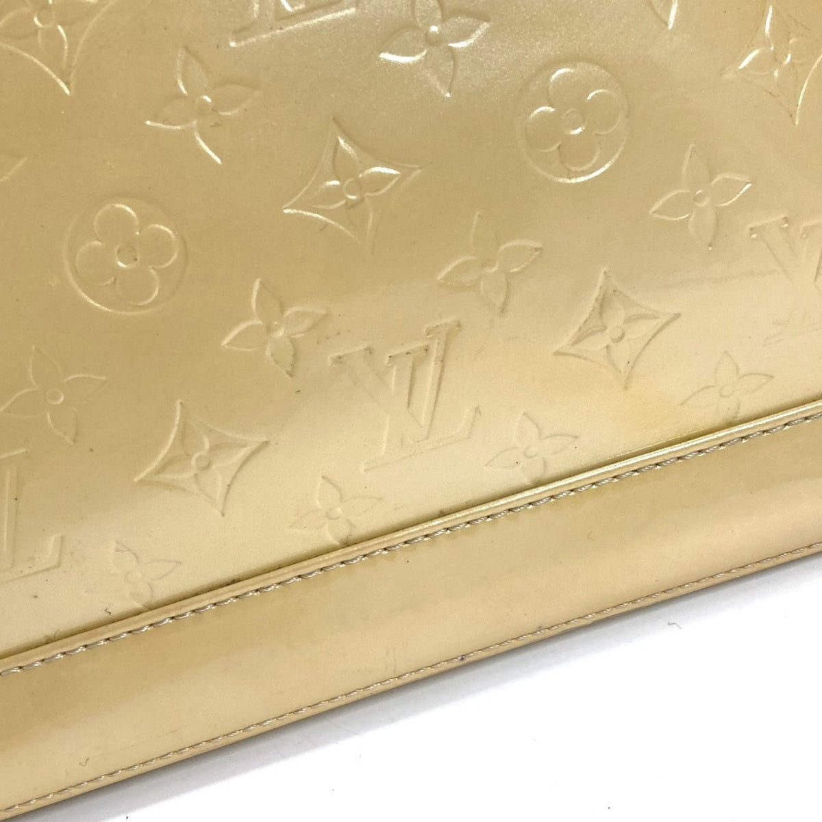 Louis Vuitton Beige Blanc Corail Galle Monogram Vernis Handbag Tote Bag (Pre-Owned)