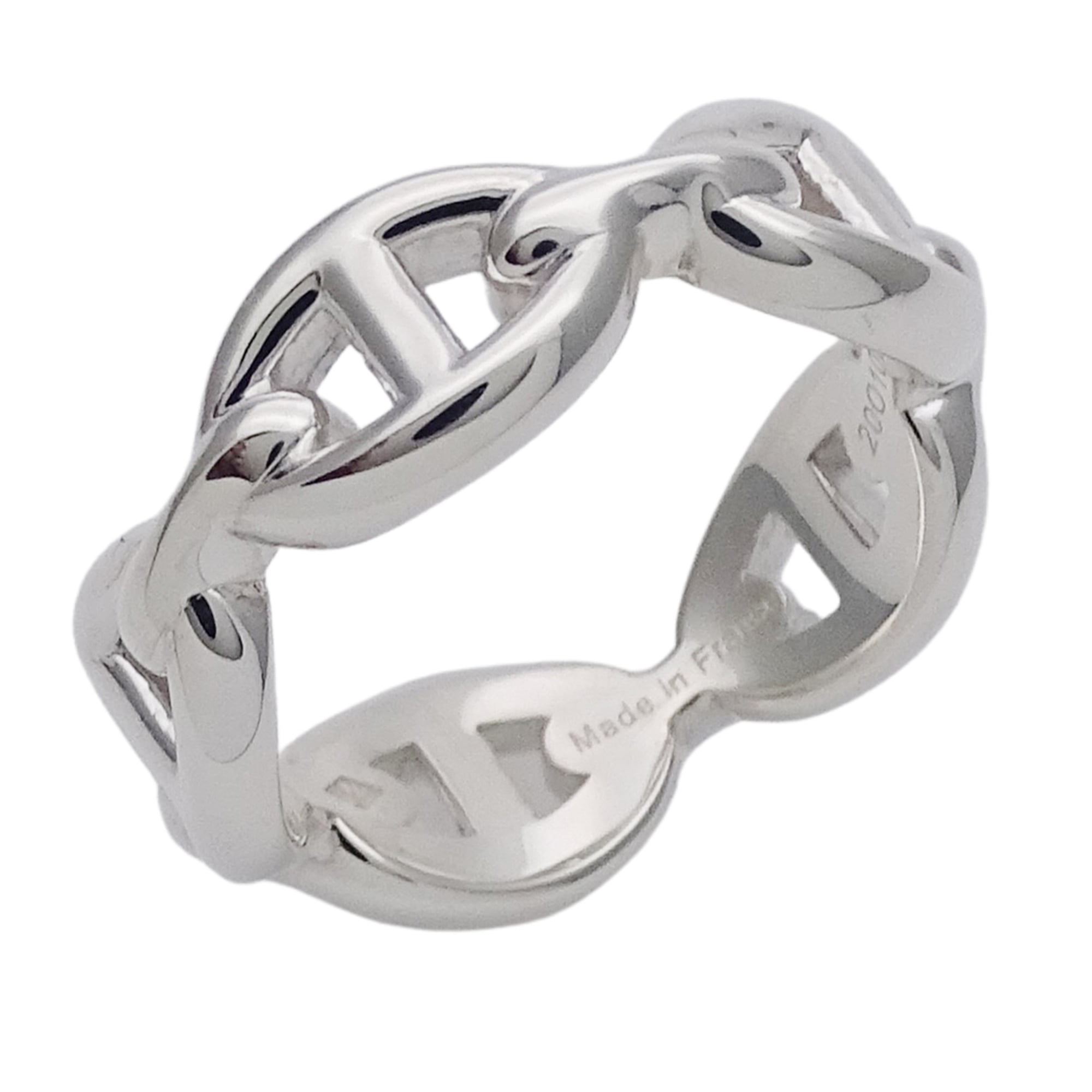 Hermes Silver Silver 925 Band Ring (Pre-Owned)
