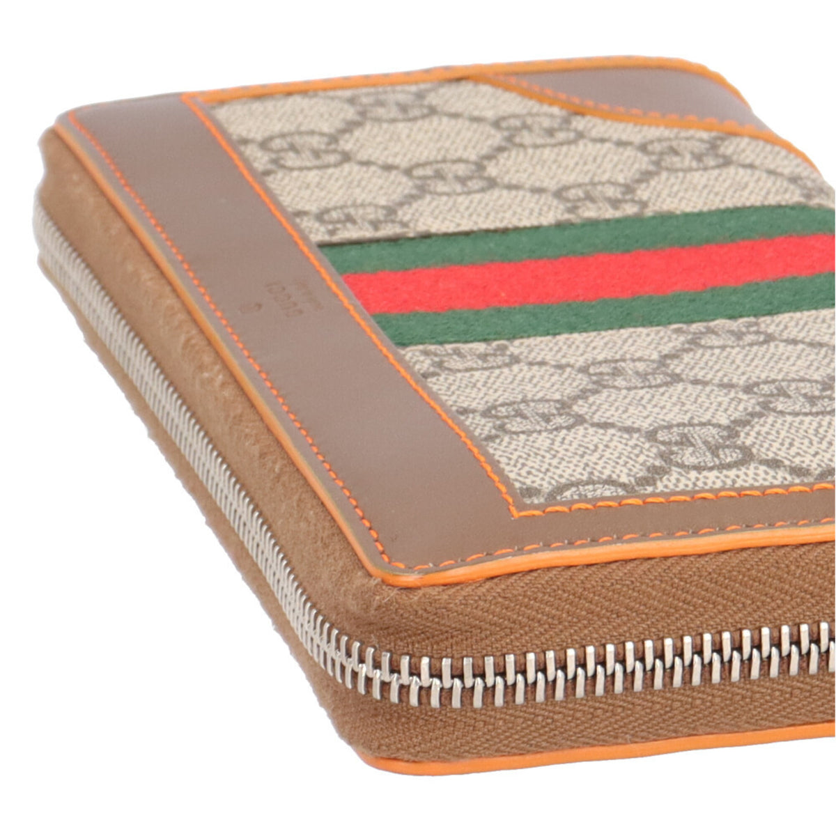 Gucci Beige Brown Gg Supreme Canvas Leather Long Wallet (Bi-Fold) (Pre-Owned)