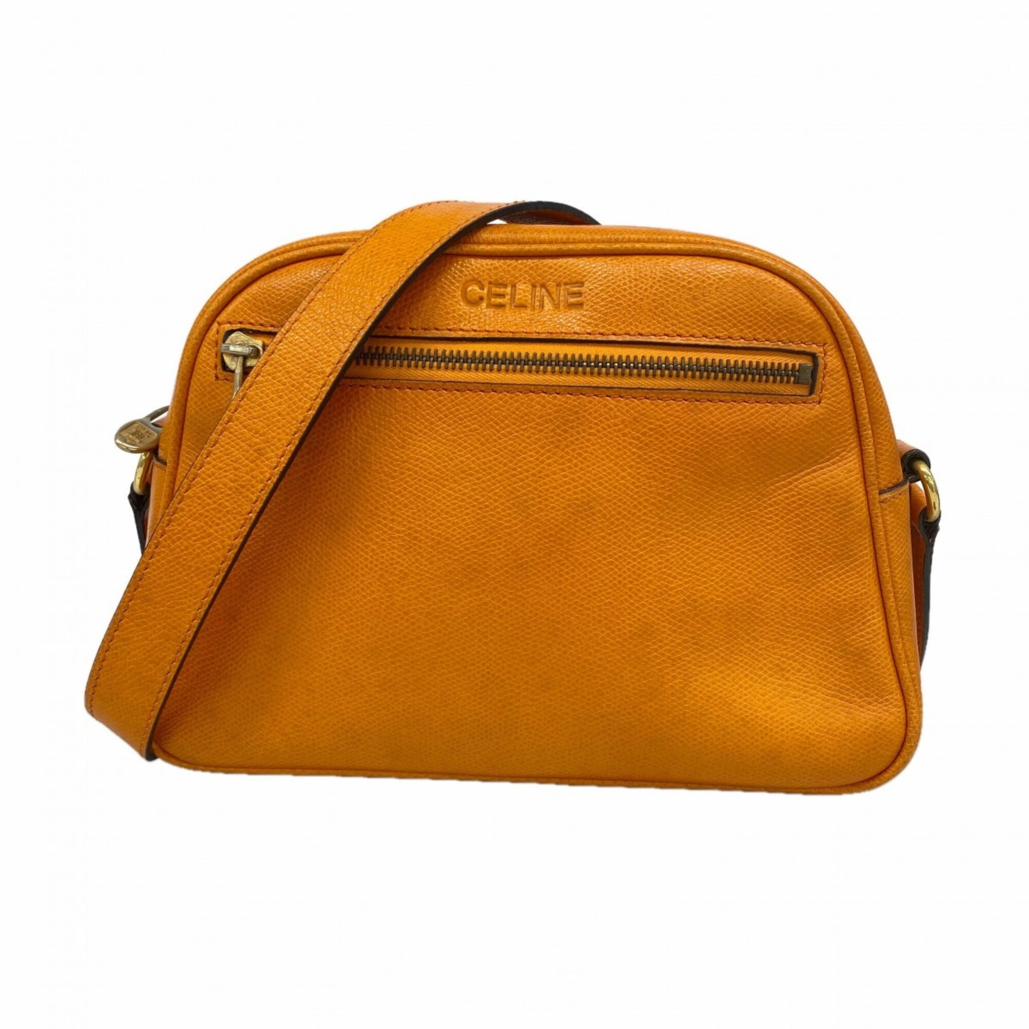 Celine Orange Leather Shoulder Bag (Pre-Owned)