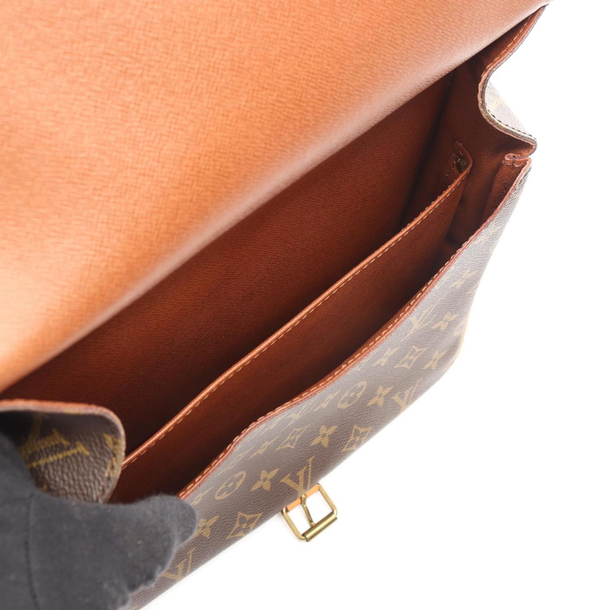Louis Vuitton Brown Monogram Coated Canvas Leather Handbag Shoulder Bag (Pre-Owned)