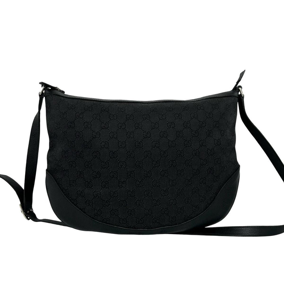 Gucci Black Canvas Leather Crossbody Bag Shoulder Bag (Pre-Owned)