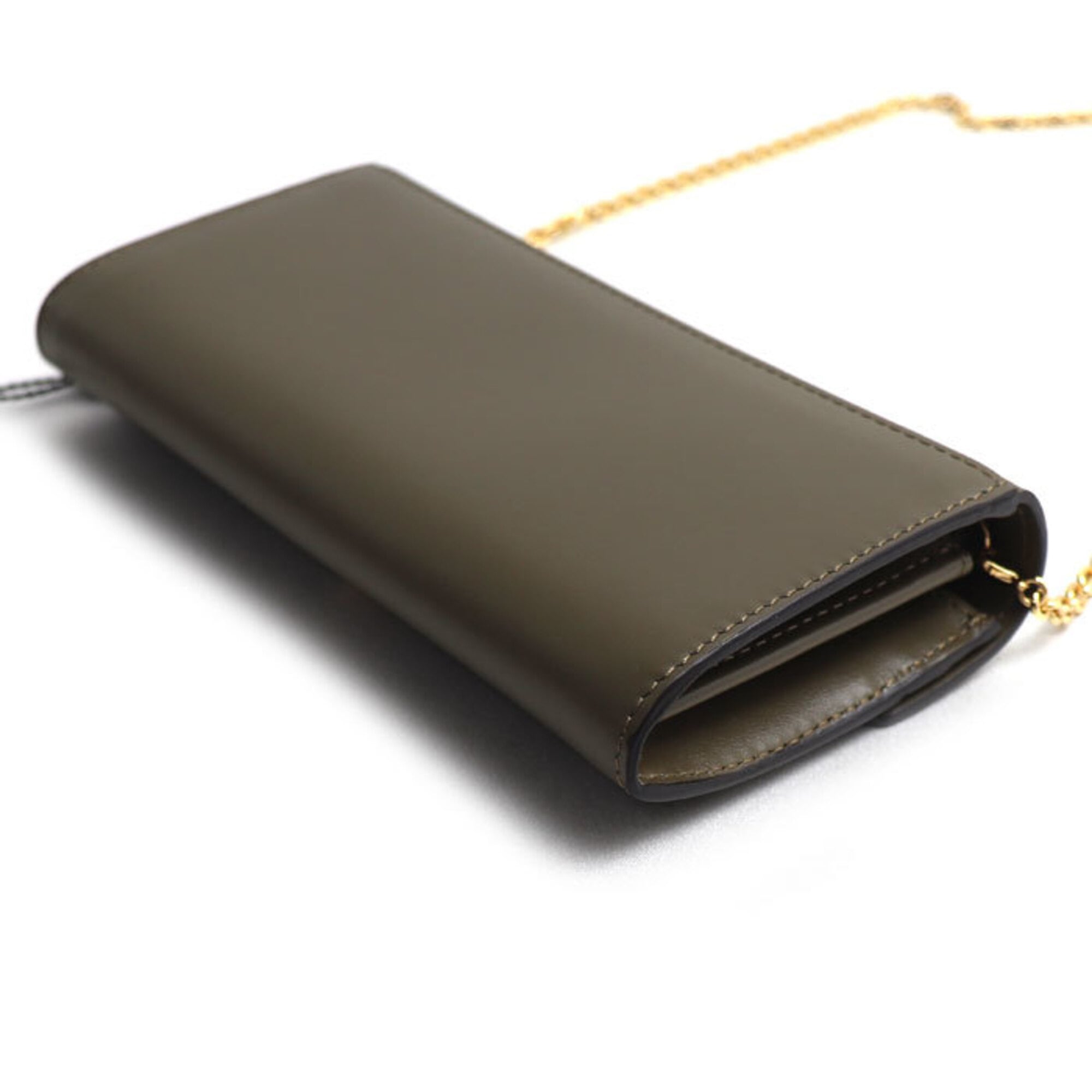 Fendi Gold Leather Chain/Shoulder Wallet (Pre-Owned)