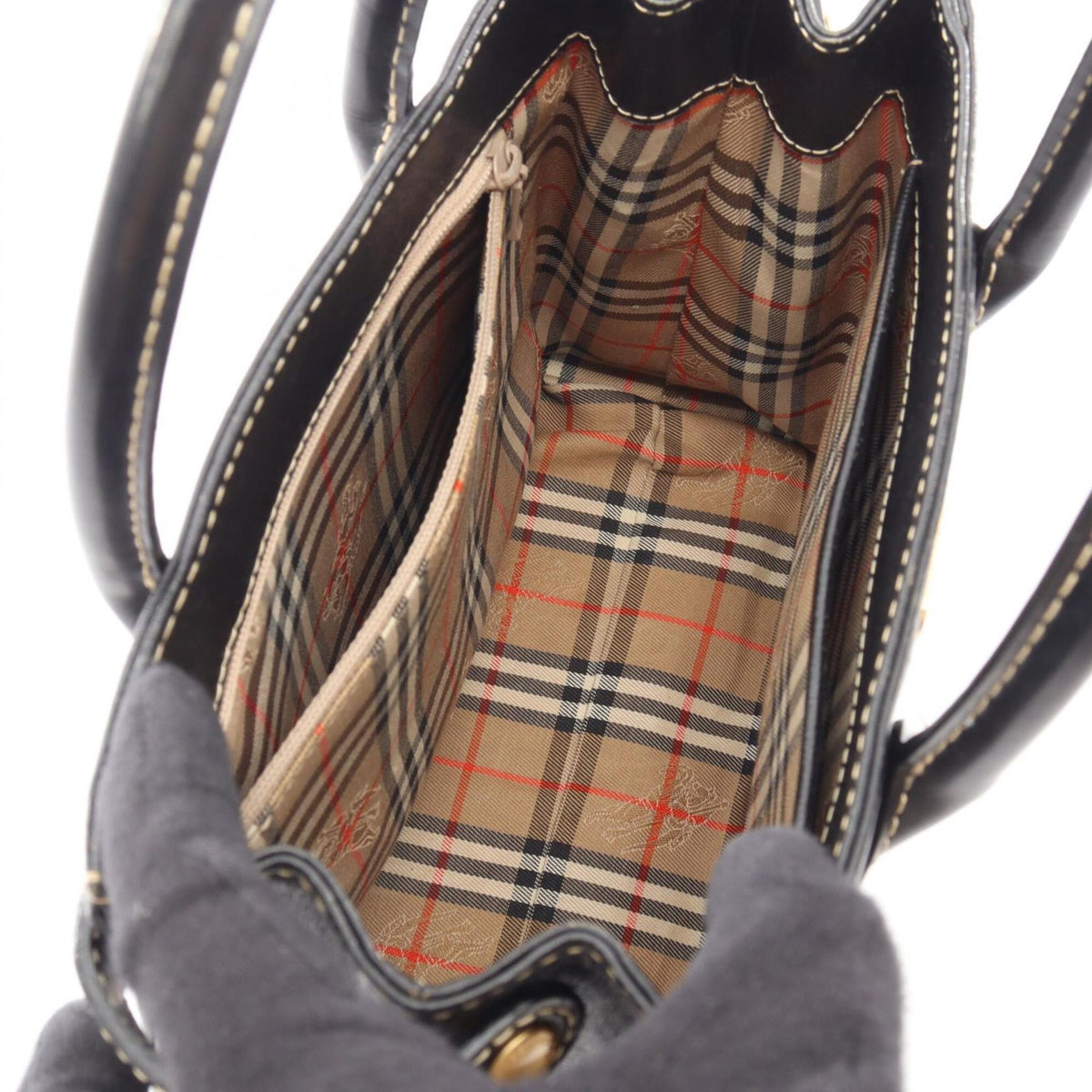 Burberry Black Leather Handbag (Pre-Owned)