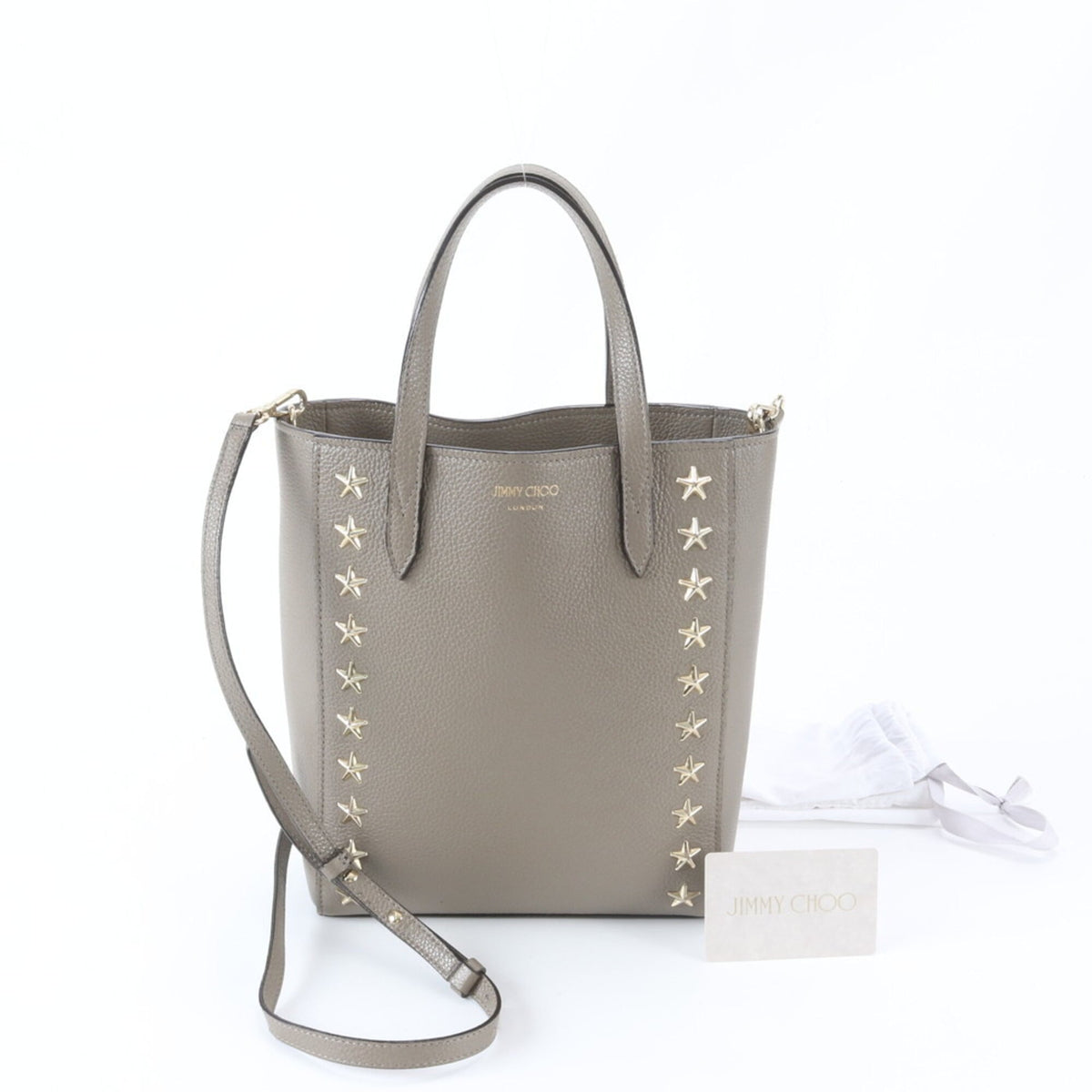 Jimmy Choo Grayish Leather Shoulder Bag (Pre-Owned)