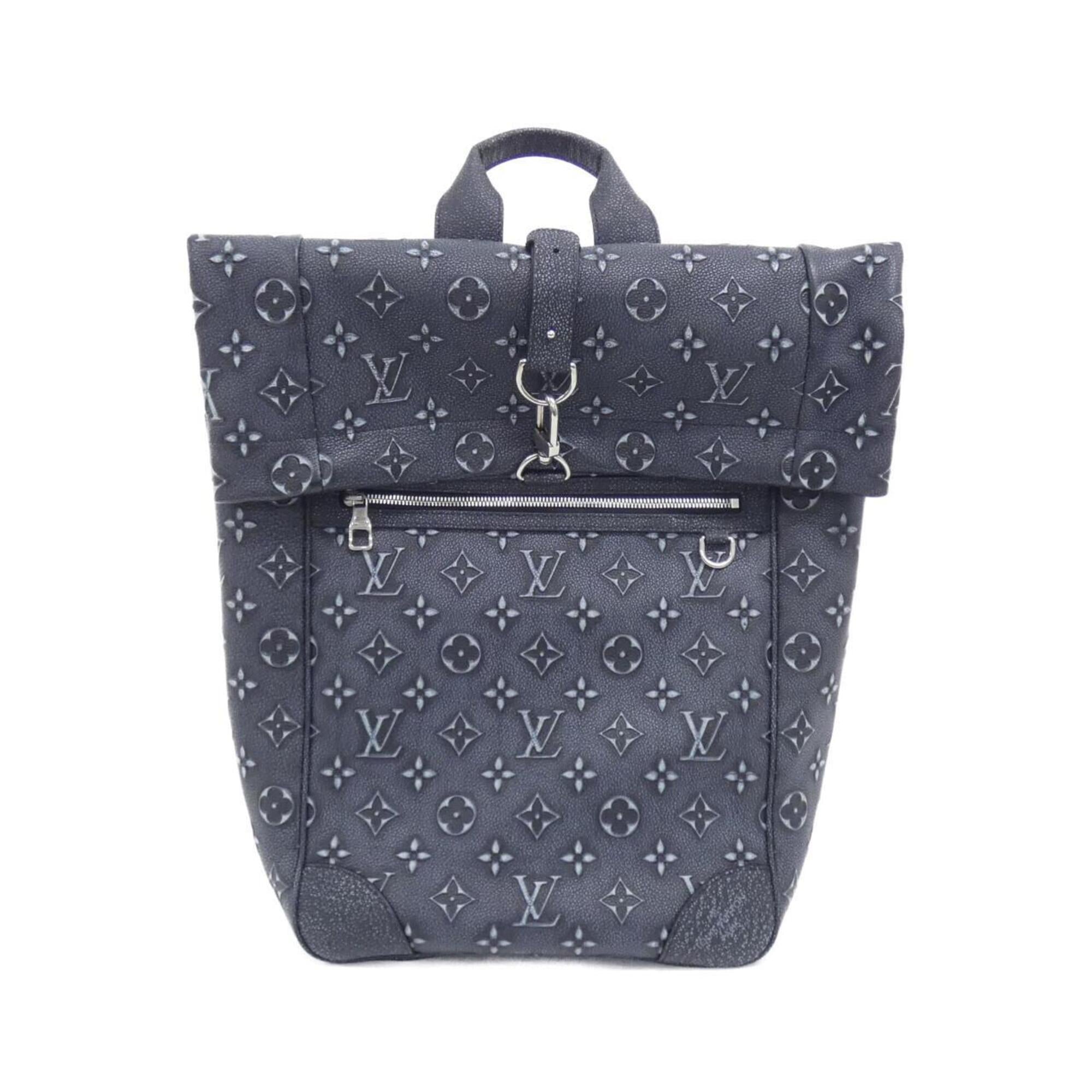 Louis Vuitton Charcoal Matte Silver Leather Backpack (Pre-Owned)