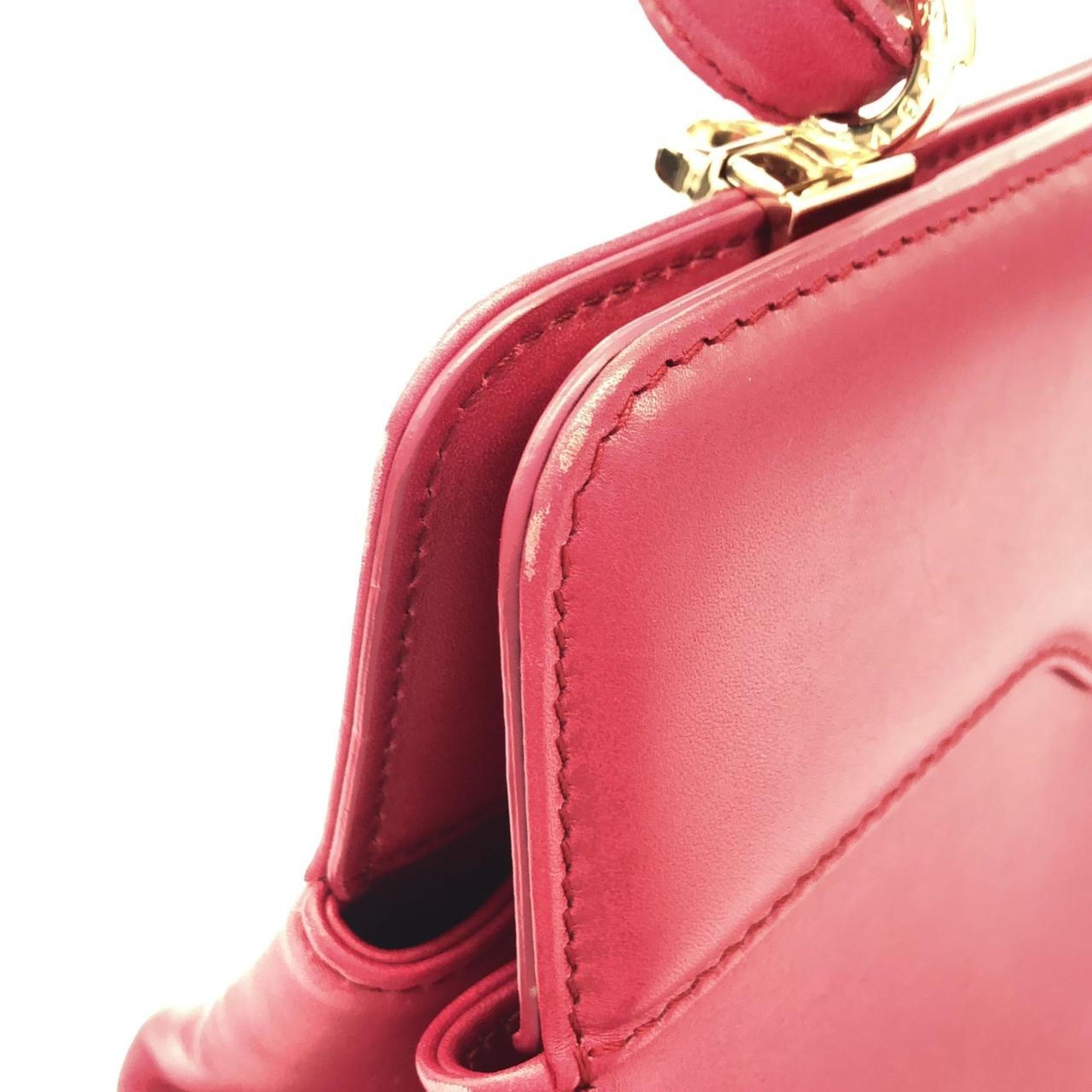 Bvlgari Pink Leather Handbag (Pre-Owned)