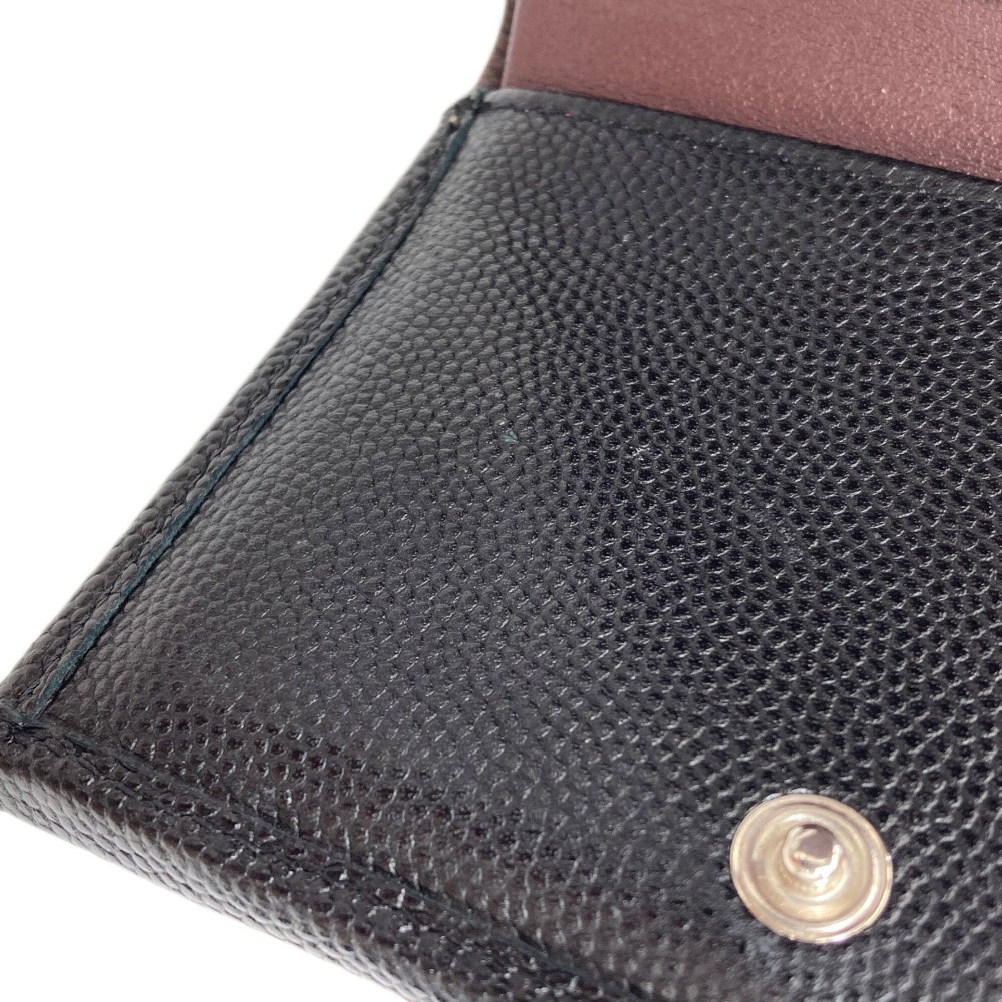 Chanel Matelasse Black Leather Wallet (Tri-Fold) (Pre-Owned)