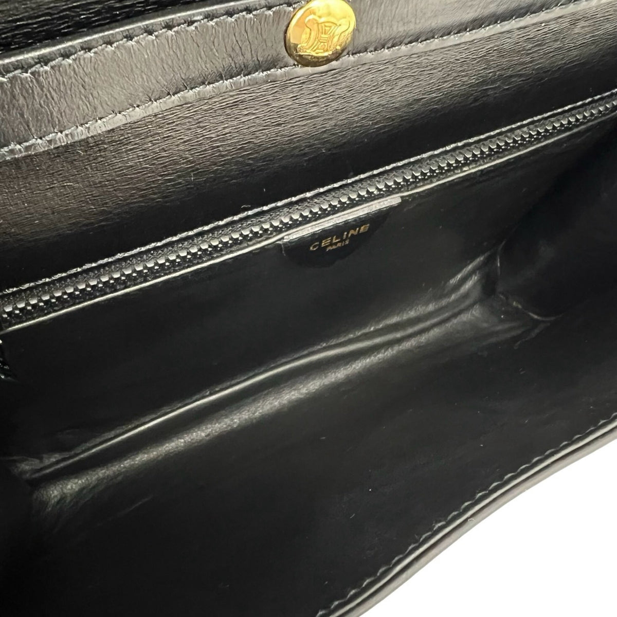Celine Black Leather Pochette Shoulder Bag (Pre-Owned)