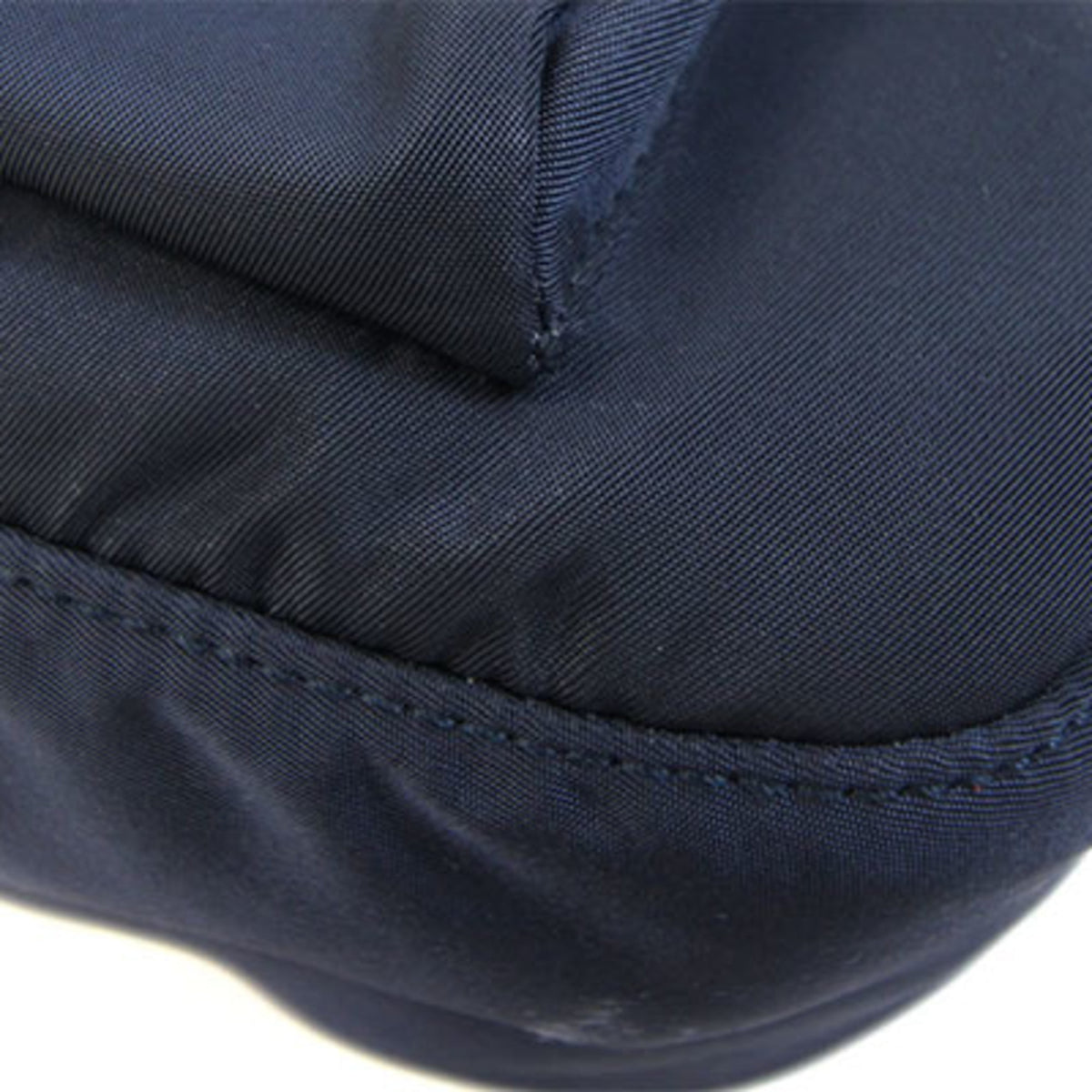 Prada Bleu Navy Nylon Leather Shoulder Bag (Pre-Owned)