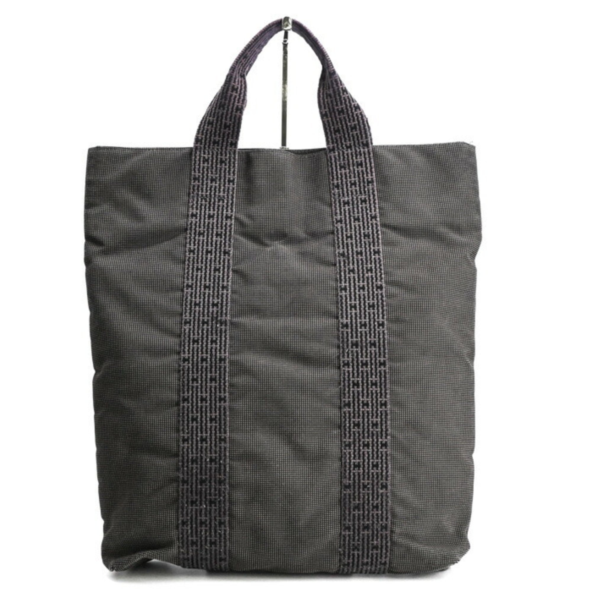 Hermes Gray Canvas Tote Bag (Pre-Owned)