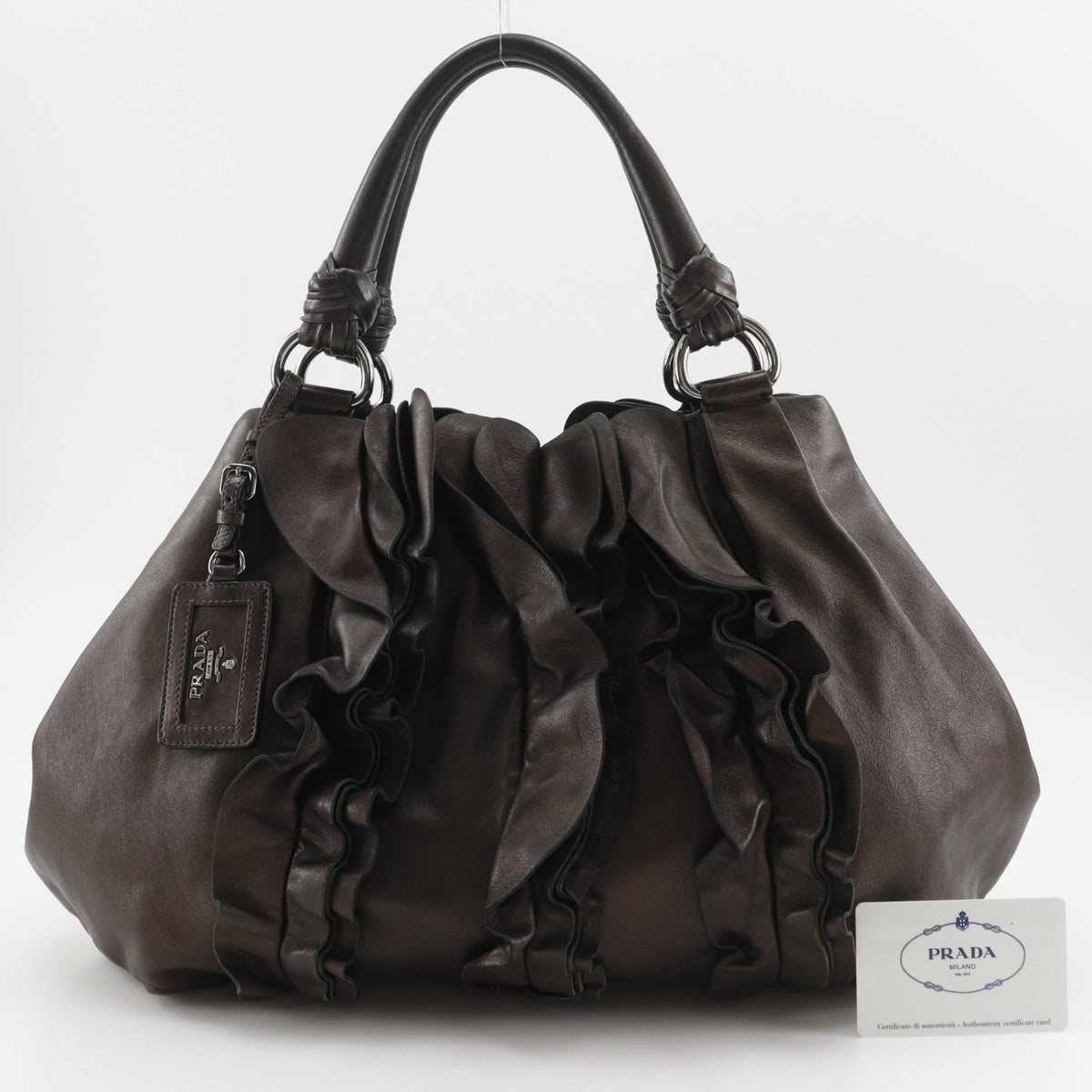 Prada Brown Leather Tote Bag (Pre-Owned)
