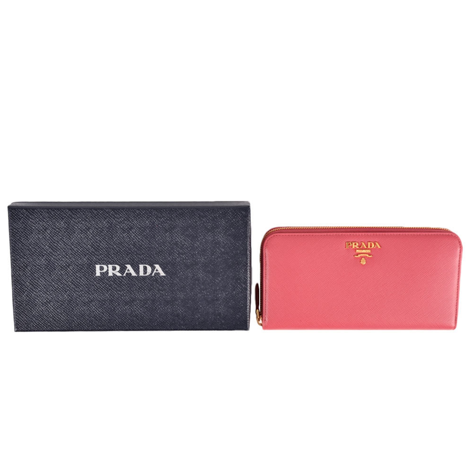 Prada Saffiano Pink Saffiano Long Wallet (Bi-Fold) (Pre-Owned)
