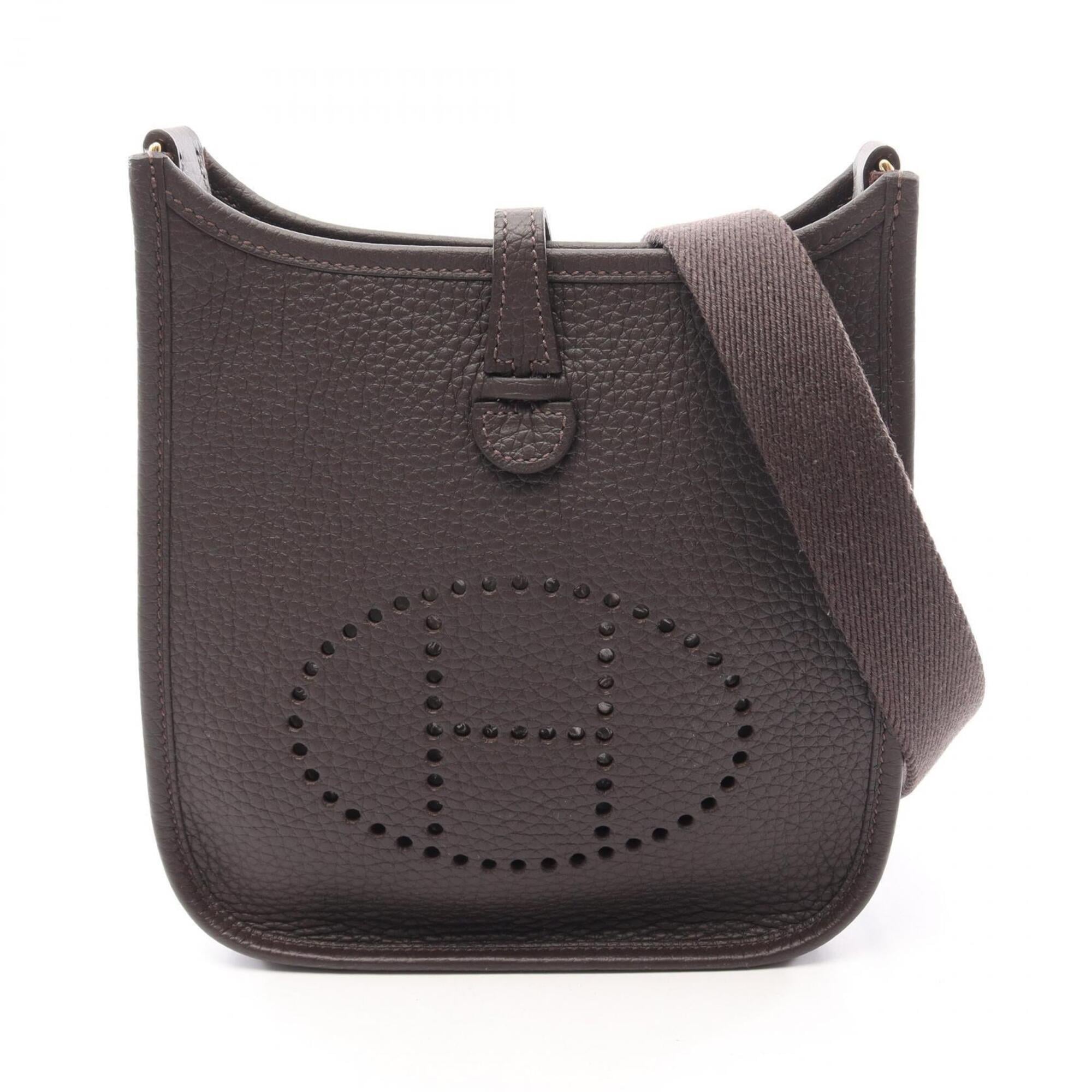 Hermes Brown Taurillon Clemence Leather Handbag Shoulder Bag (Pre-Owned)