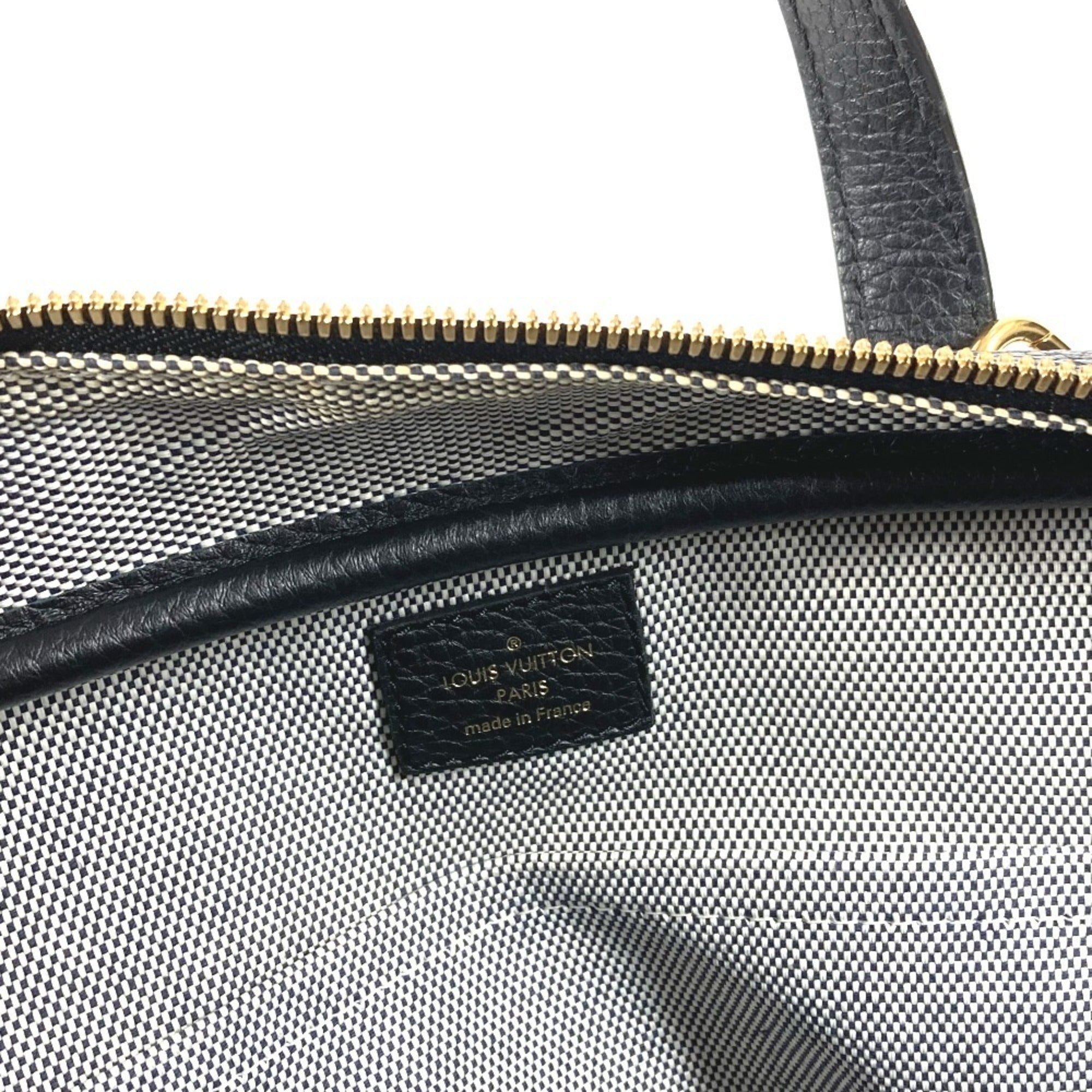 Louis Vuitton Black Noir Leather Handbag Tote Bag (Pre-Owned)