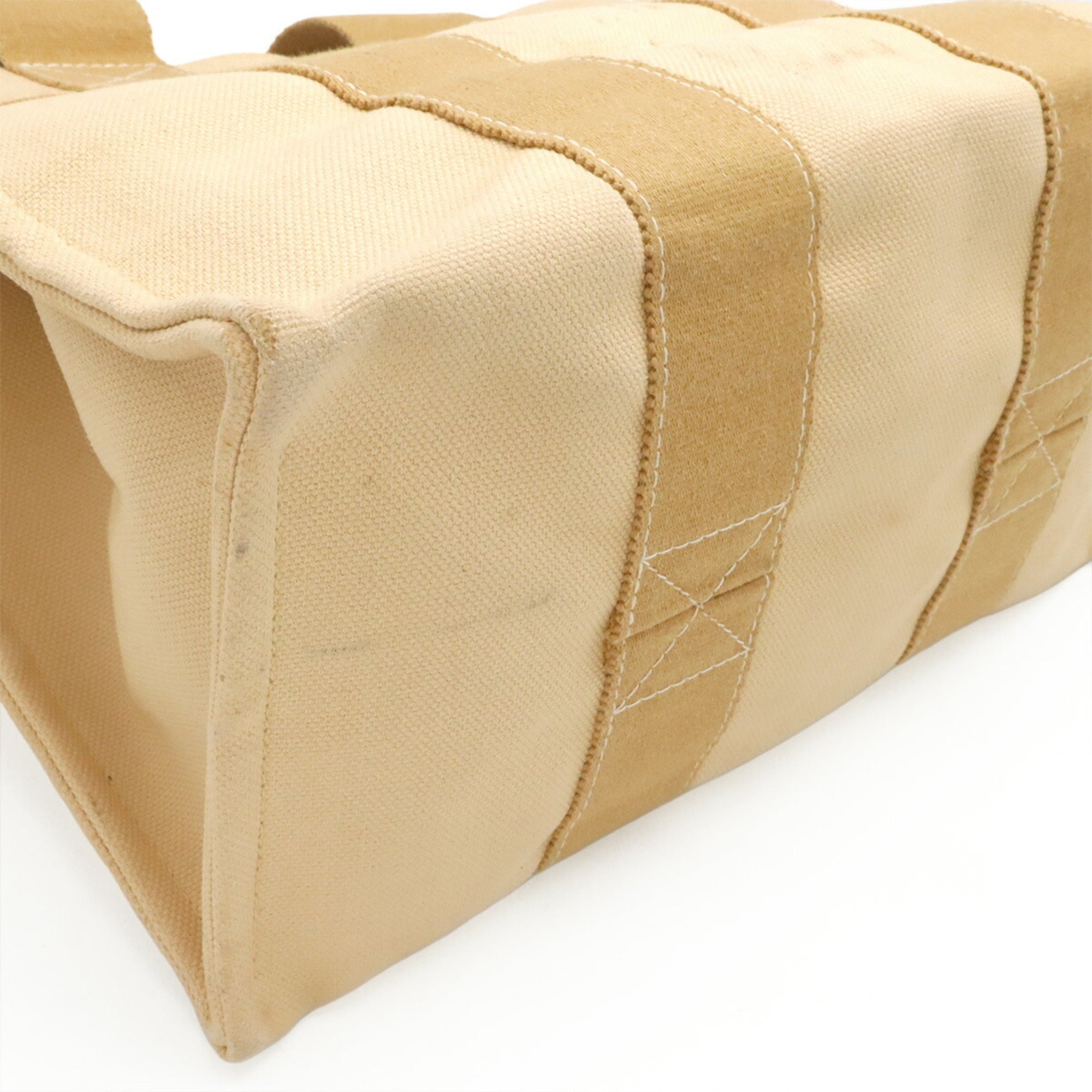 Hermes Beige Canvas Handbag Tote Bag (Pre-Owned)