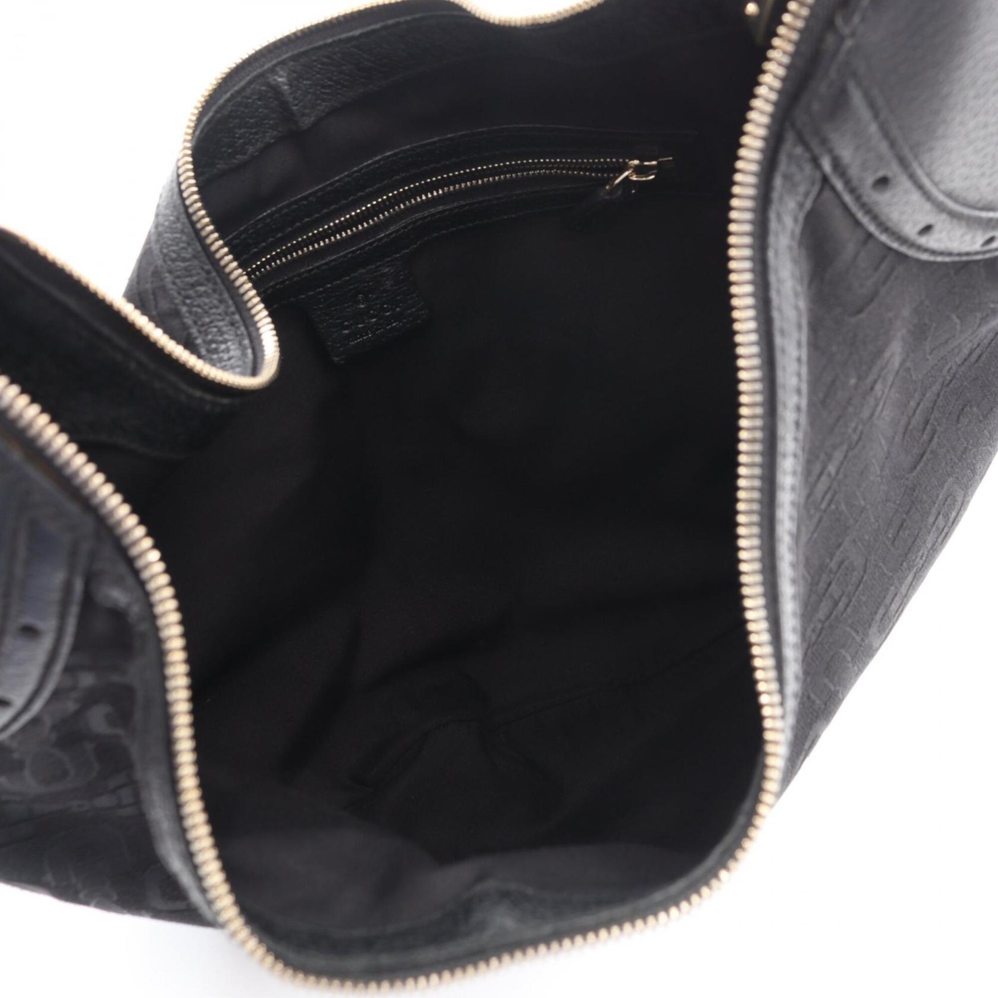 Gucci Black Canvas Leather Handbag Shoulder Bag (Pre-Owned)