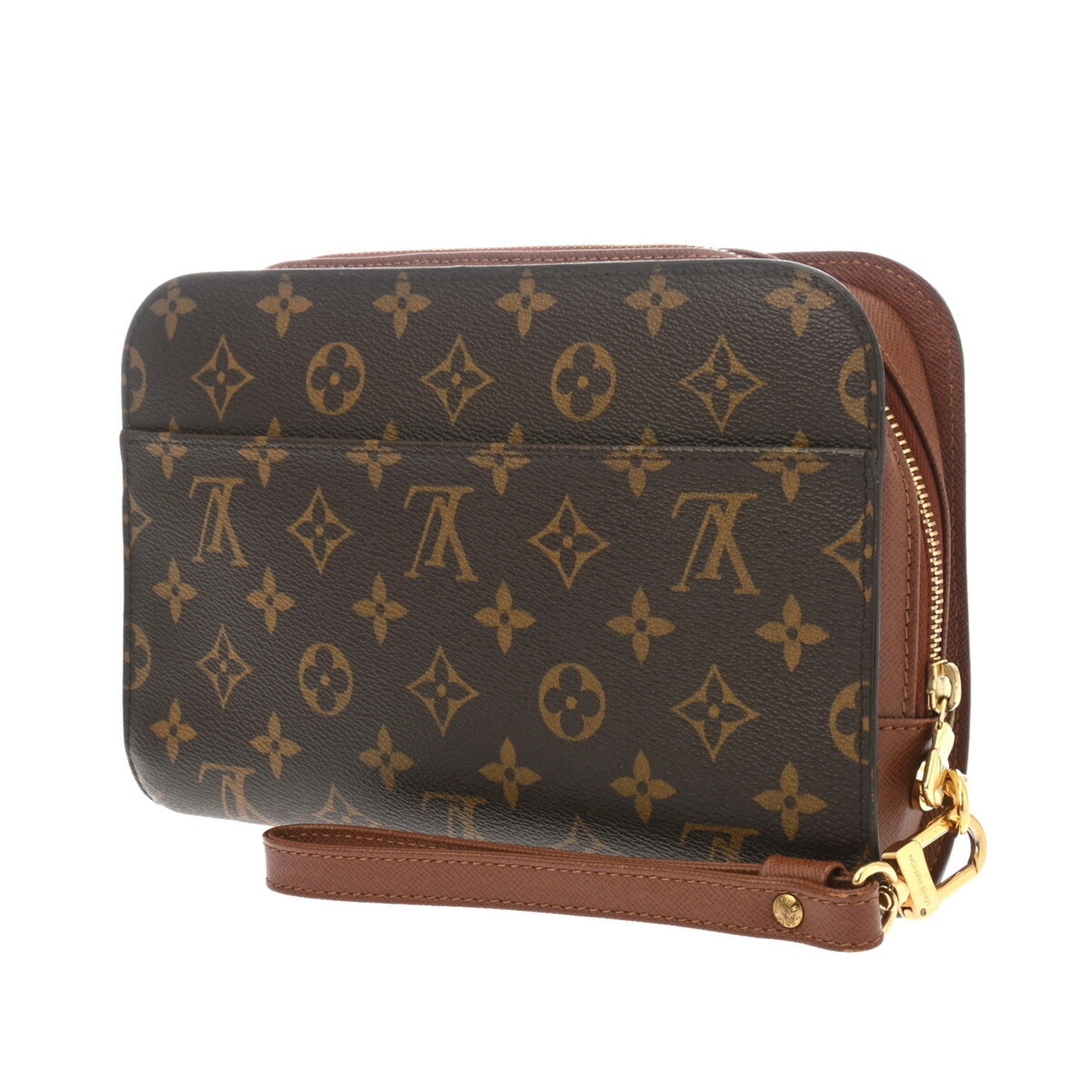 Louis Vuitton Brown Monogram Canvas Clutch Bag (Pre-Owned)