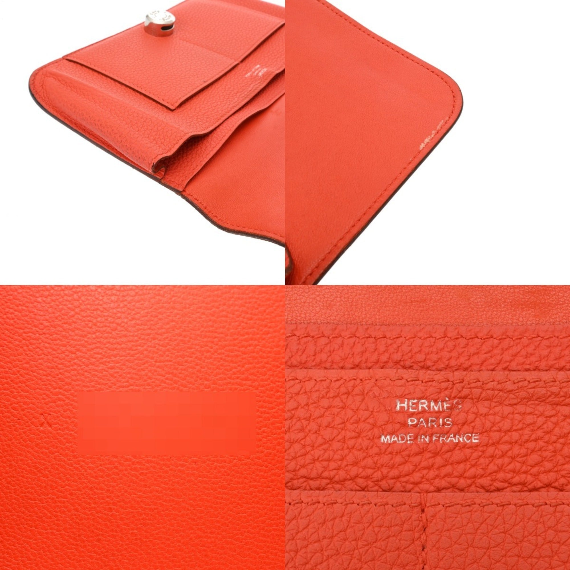 Hermes Togo Leather Long Wallet (Bi-Fold) (Pre-Owned)
