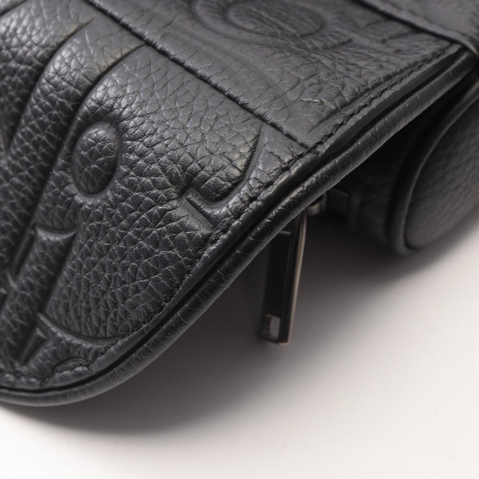Christian Dior Black Leather Fanny Pack Handbag (Pre-Owned)