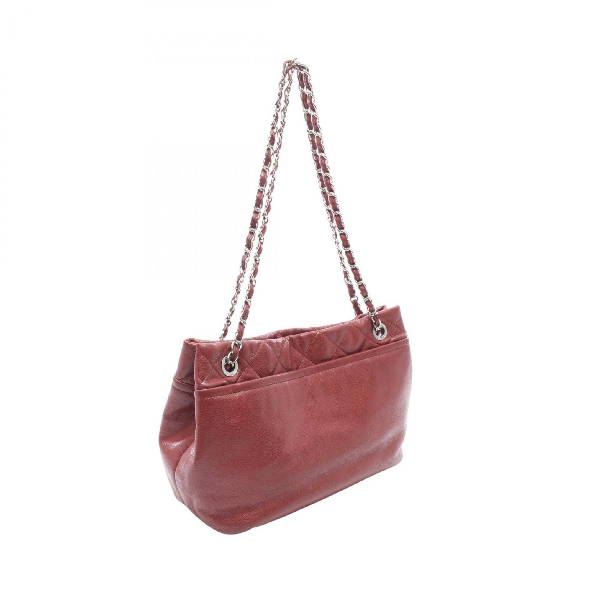 Chanel Bordeaux Grained Calfskin Handbag Tote Bag (Pre-Owned)