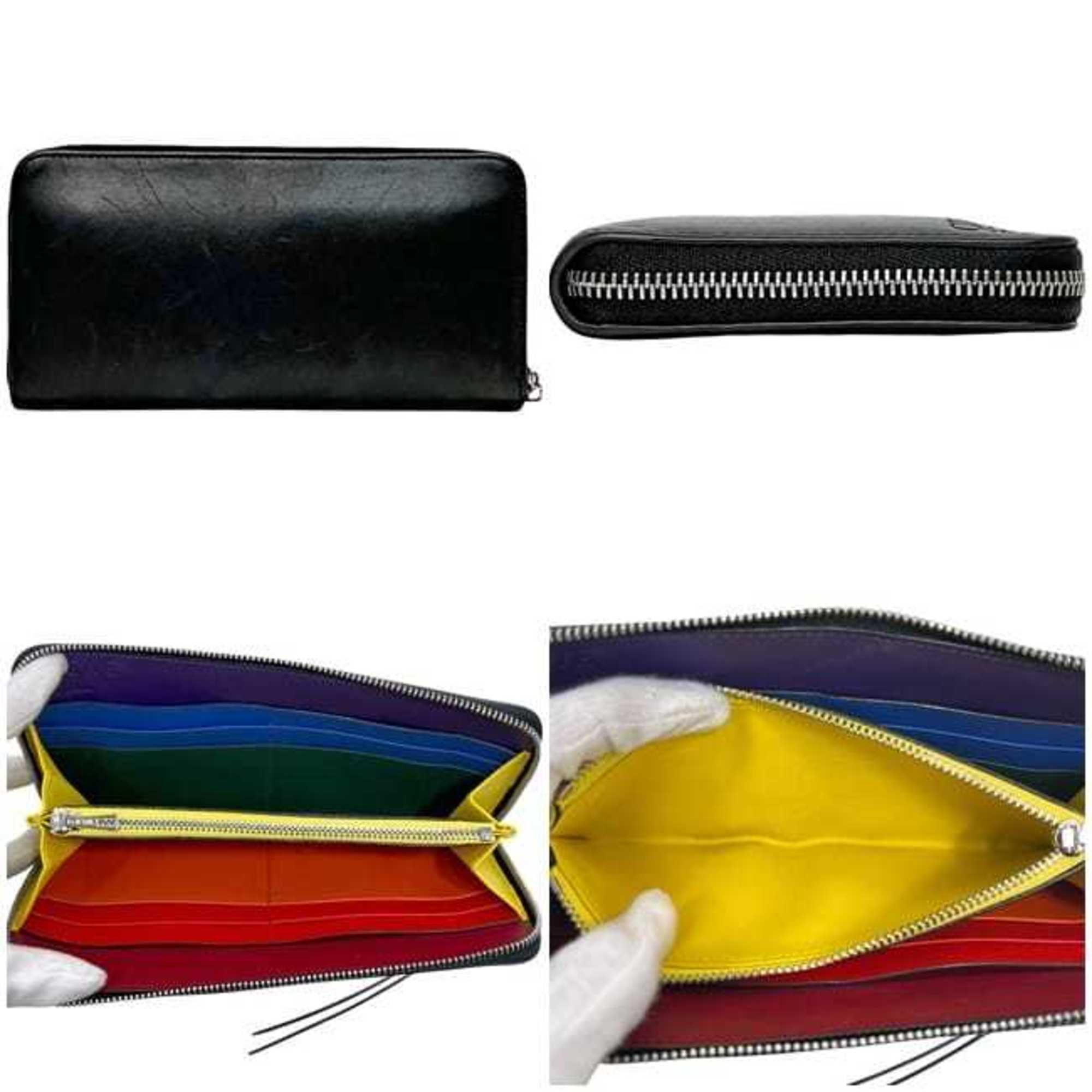 Loewe Black Multi-Color Leather Long Wallet (Bi-Fold) (Pre-Owned)