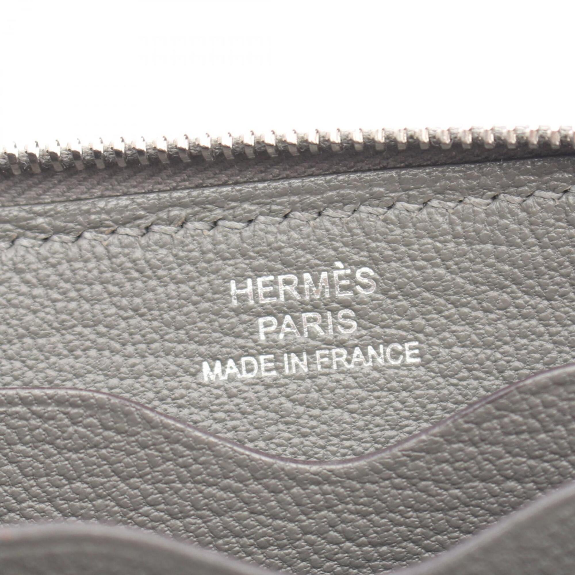 Hermes Gray Evercalf Leather Coin Purse/Coin Case (Pre-Owned)