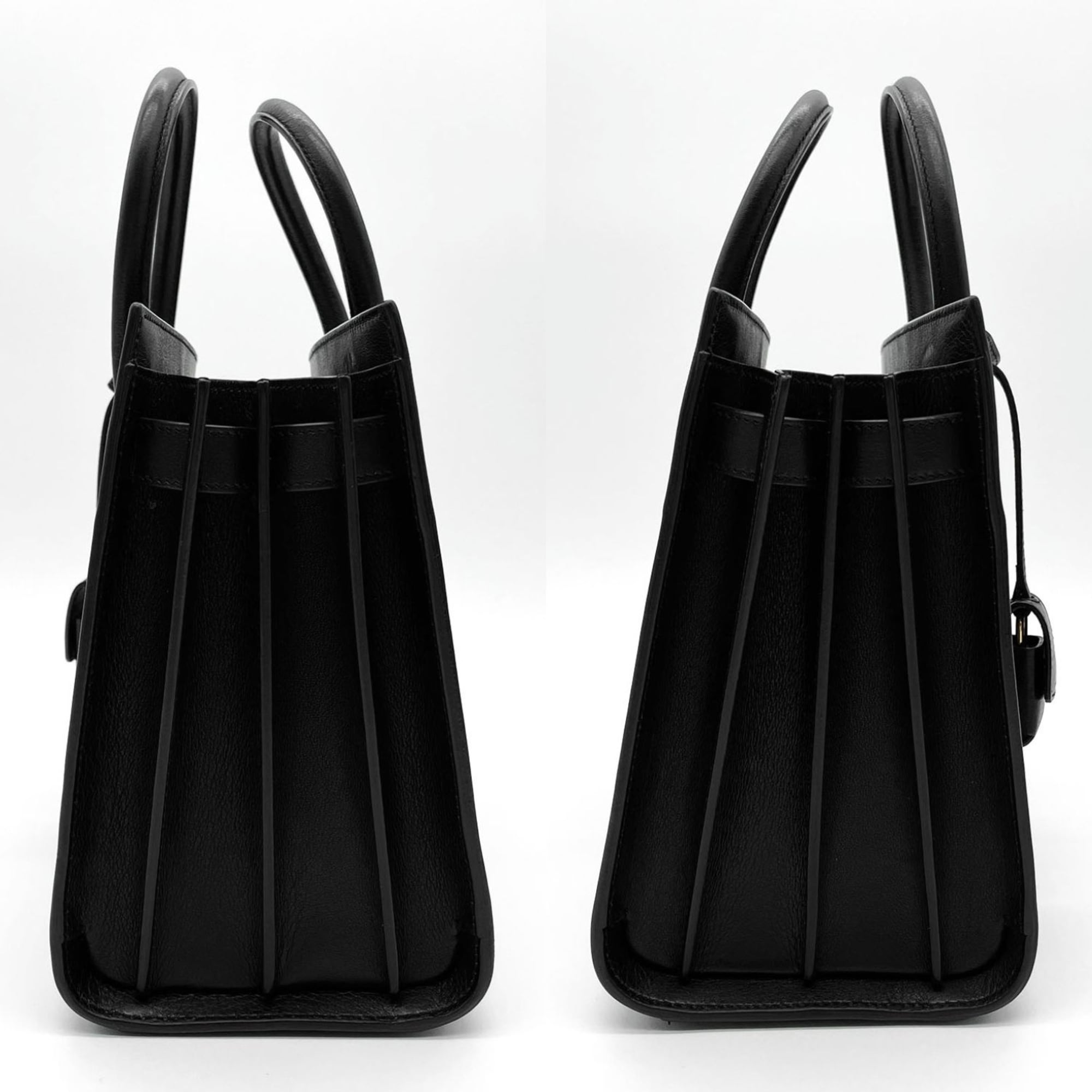 Saint Laurent Black Leather Metal Handbag Shoulder Bag (Pre-Owned)