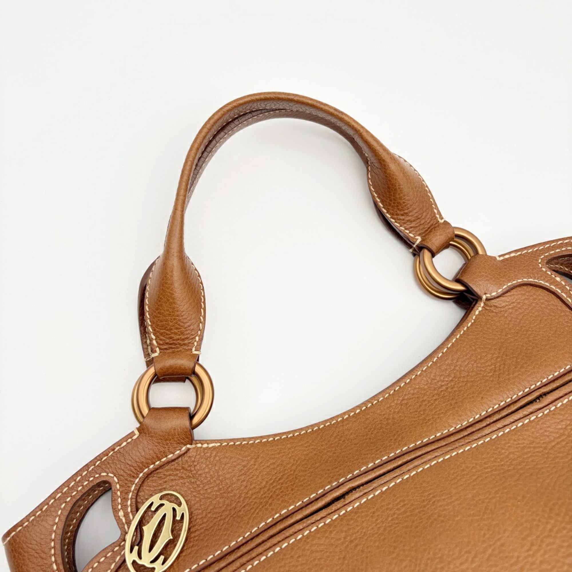 Cartier Brown Leather Tote Bag (Pre-Owned)