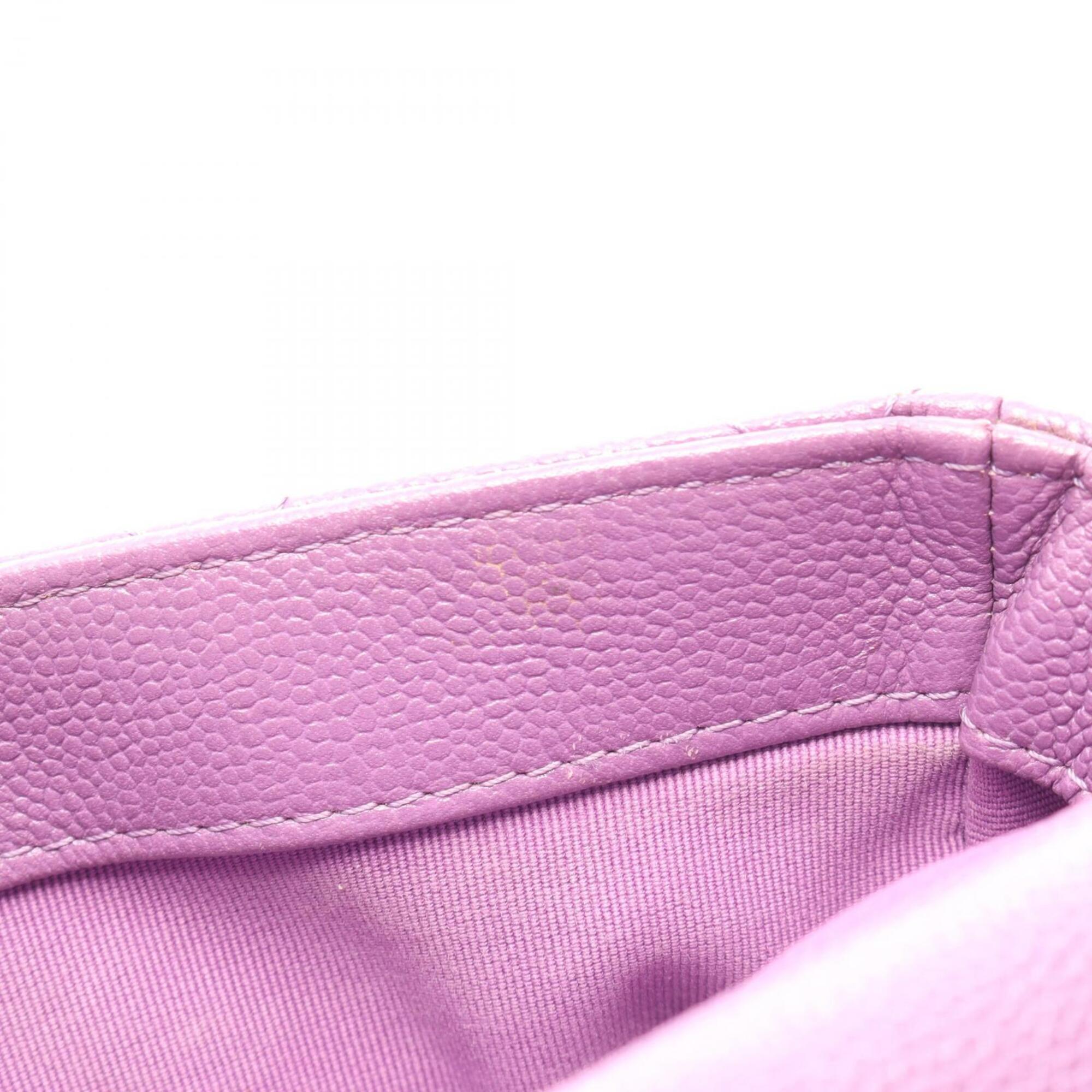 Chanel Purple Leather Handbag Shoulder Bag (Pre-Owned)