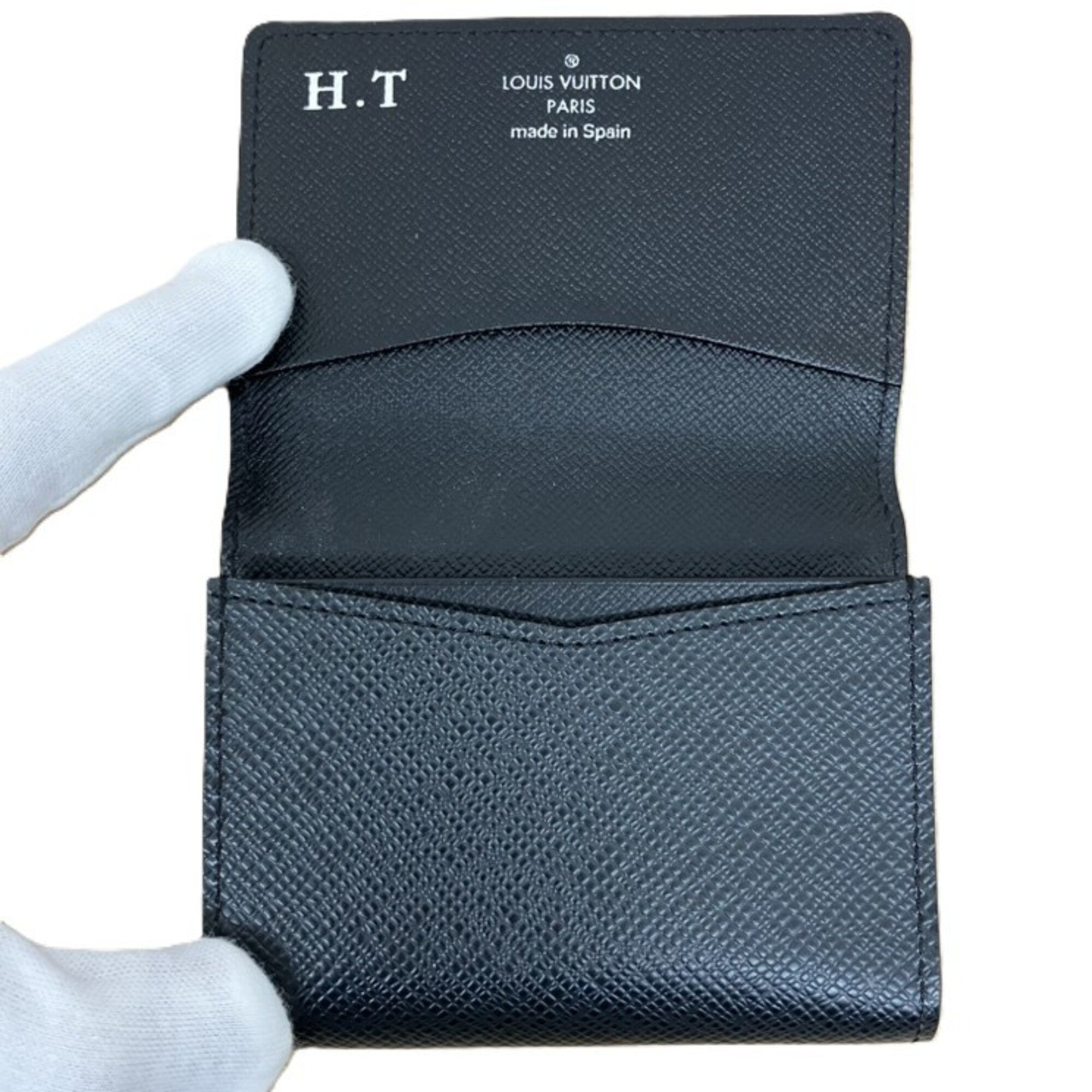 Louis Vuitton Black Leather Coin Purse/Coin Case (Pre-Owned)