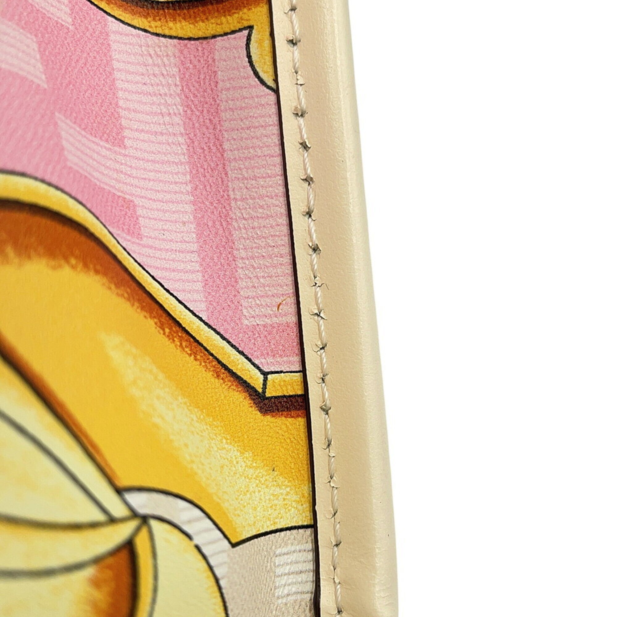 Fendi White Yellow Leather Handbag Shoulder Bag (Pre-Owned)