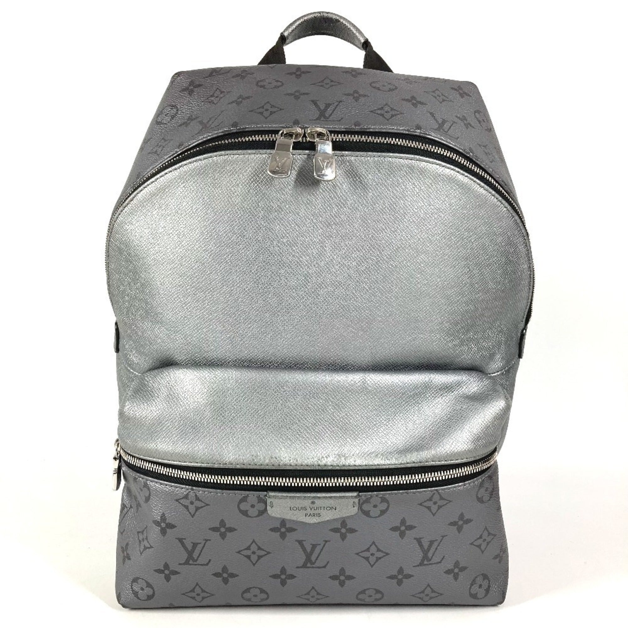 Louis Vuitton Taigarama Silver Taiga Leather Monogram Backpack (Pre-Owned)