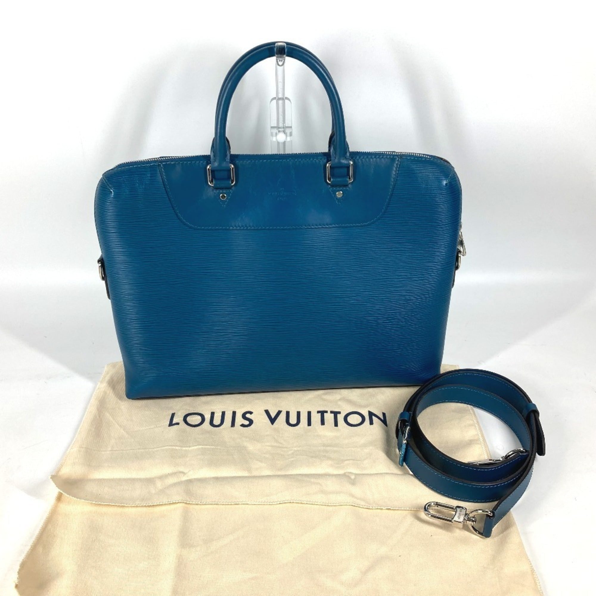 Louis Vuitton Bleu Celeste Blue Epi Leather Briefcase Handbag (Pre-Owned)