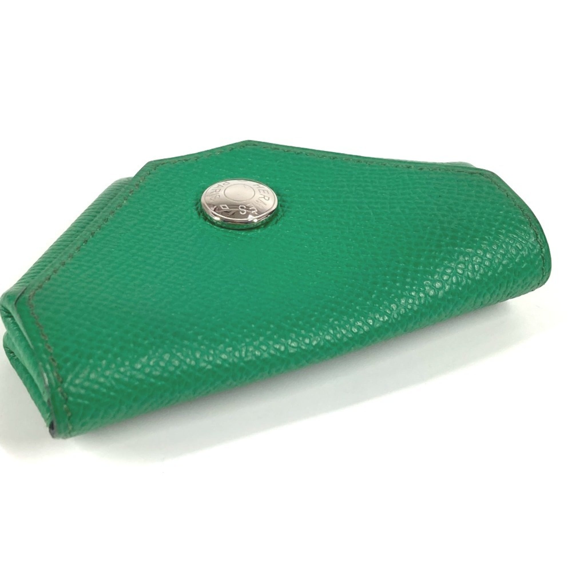 Hermes Green Navy Leather Coin Purse/Coin Case (Pre-Owned)