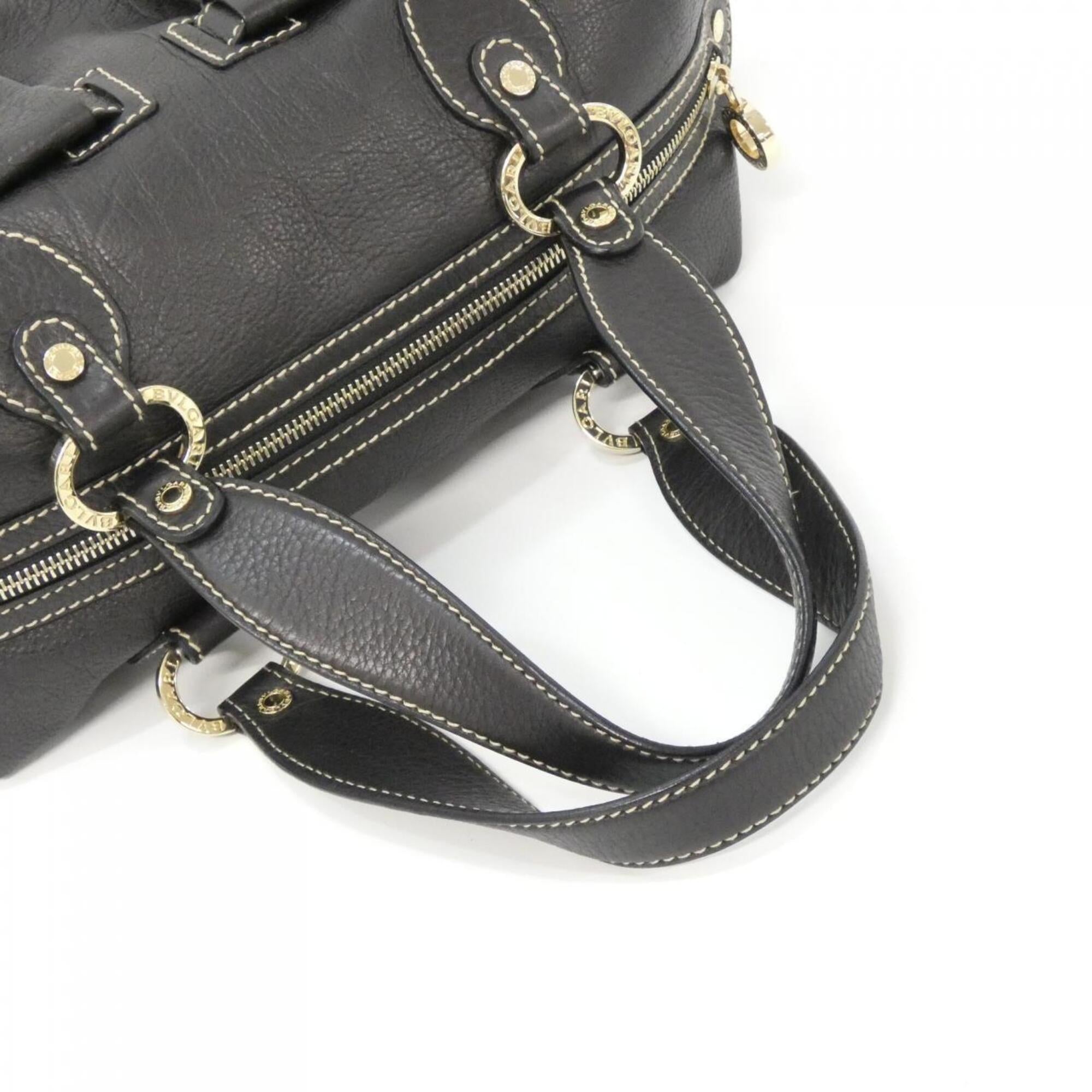 Bvlgari Black Leather Handbag (Pre-Owned)