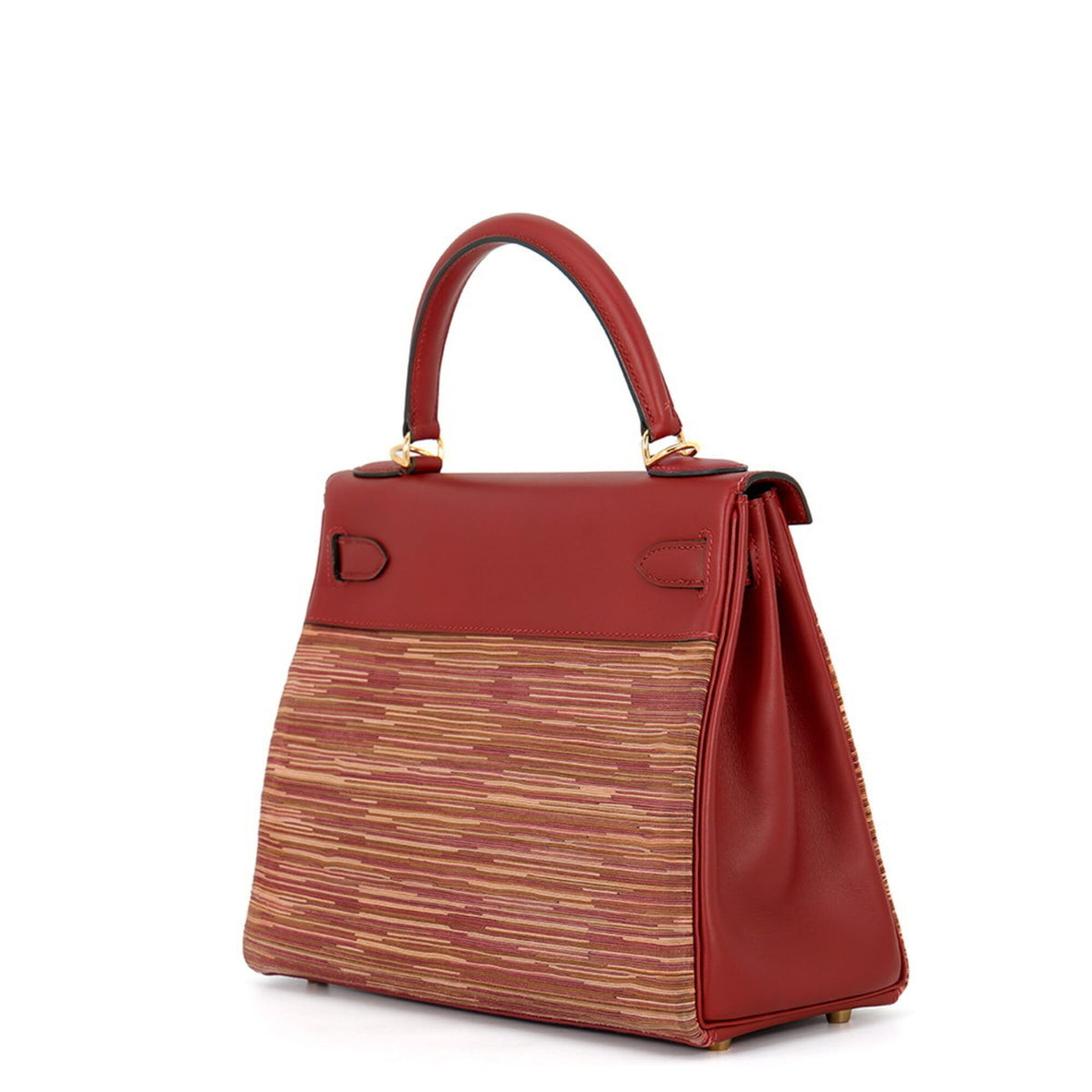 Hermes Multi-Color Rouge Vif Box Calf Leather Leather Handbag (Pre-Owned)