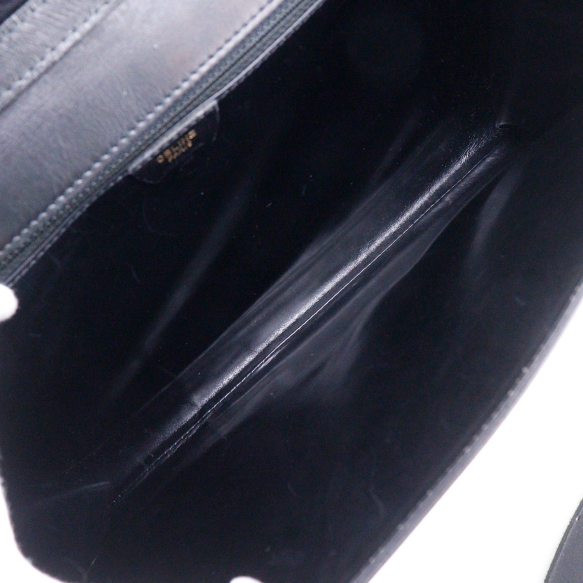 Celine Black Leather Clutch Bag Shoulder Bag (Pre-Owned)