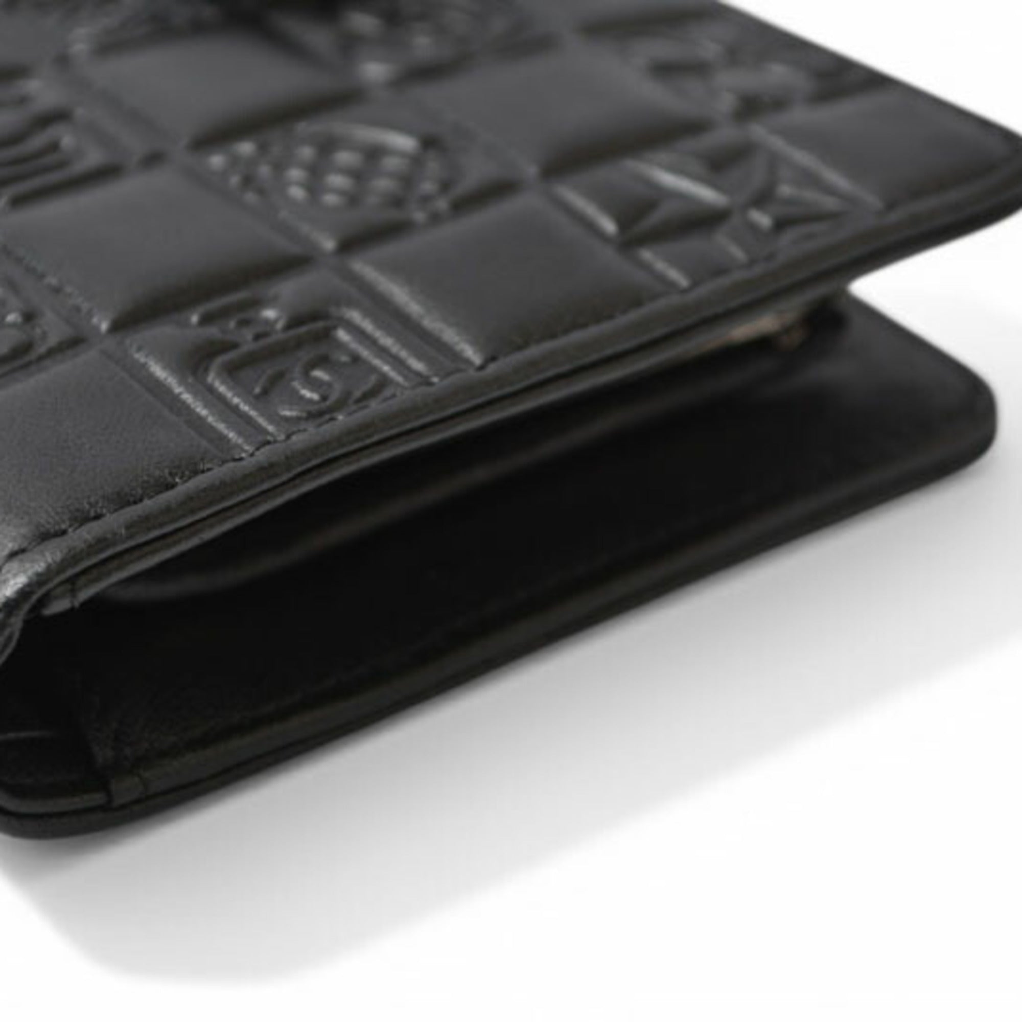 Chanel Black Leather Long Wallet (Bi-Fold) (Pre-Owned)
