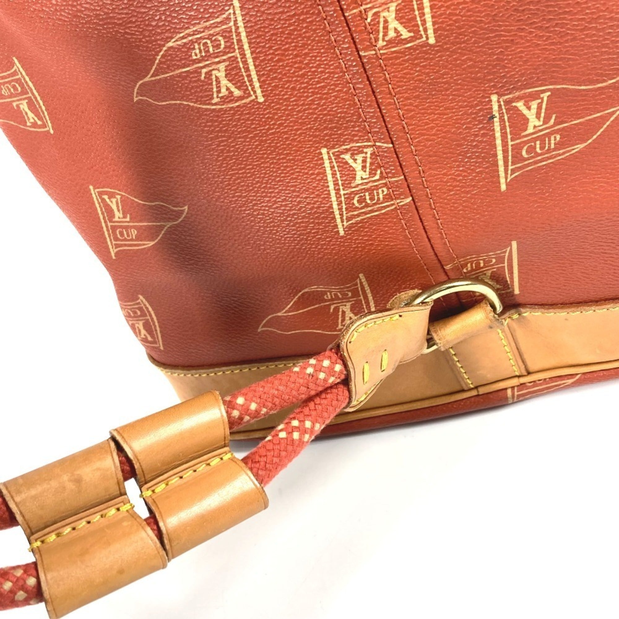 Louis Vuitton Orange Leather Canvas Shoulder Bag (Pre-Owned)