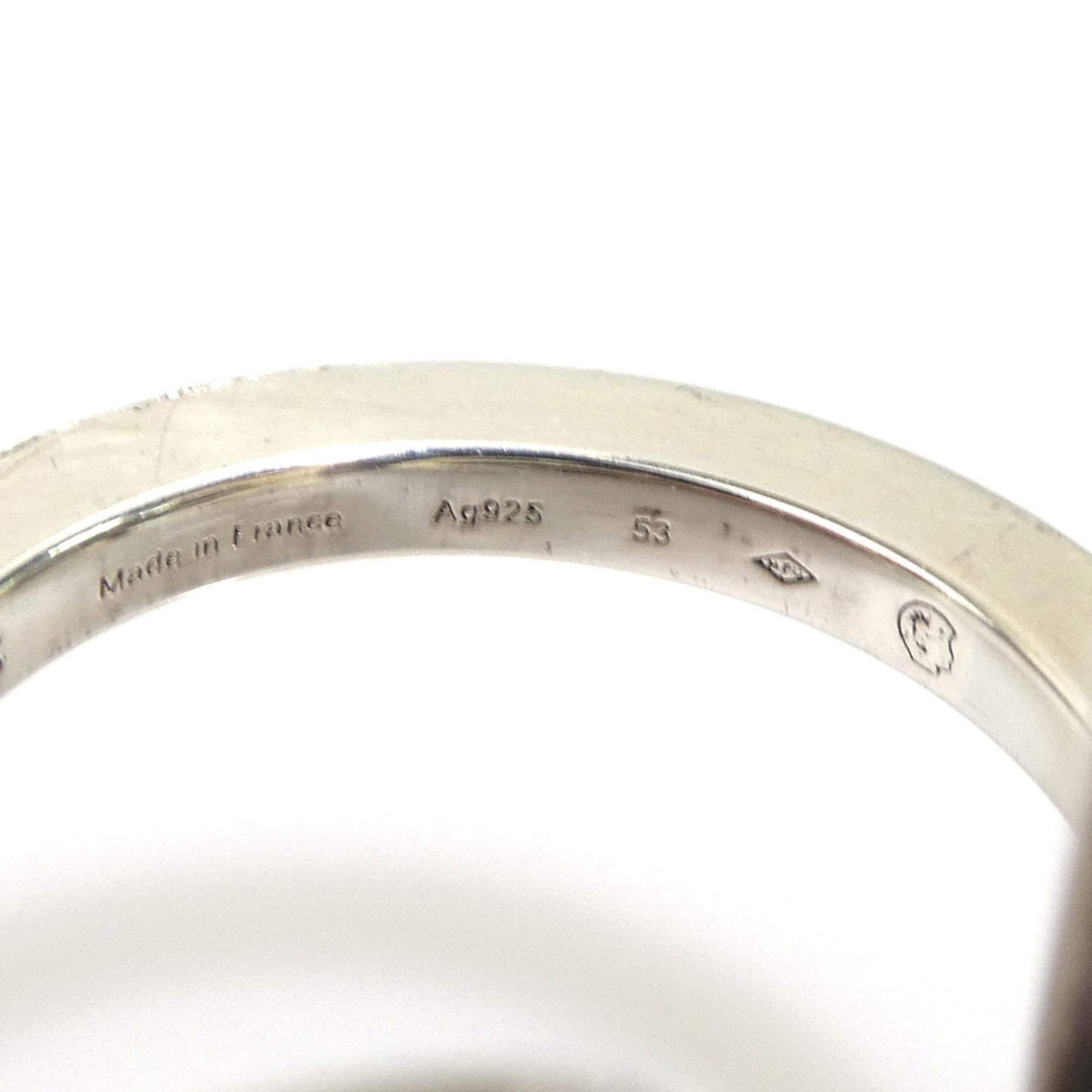 Hermes Silver Silver 925 Band Ring (Pre-Owned)